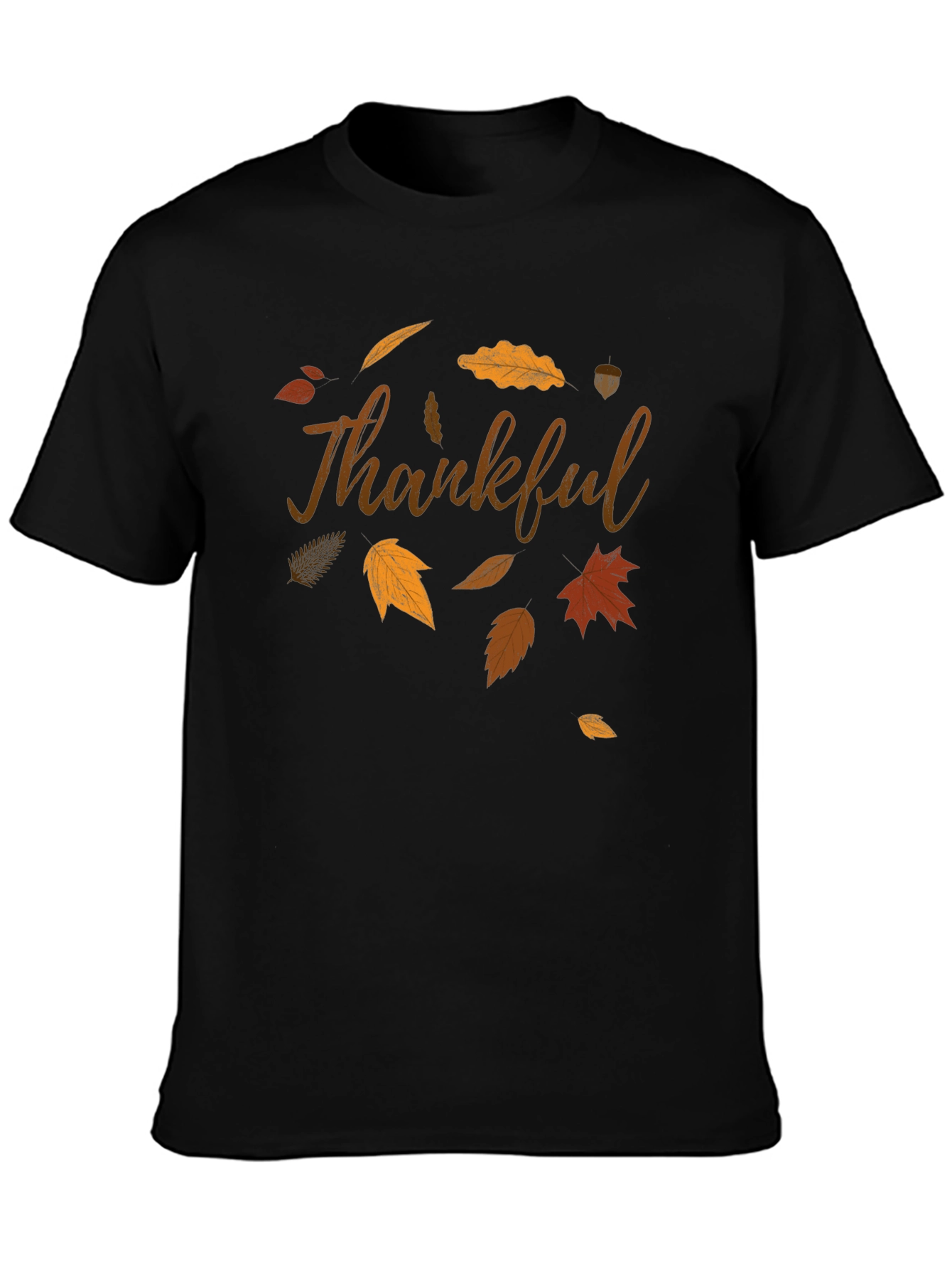 Thankful Fall Leaves Graphic T-Shirt - Casual Autumn Style