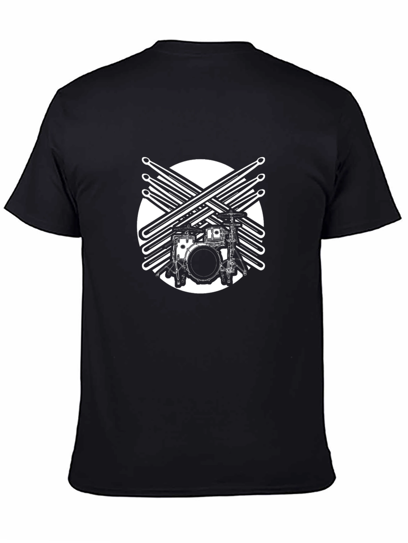Drum Kit Graphic Tee - Music Lovers Black T-Shirt