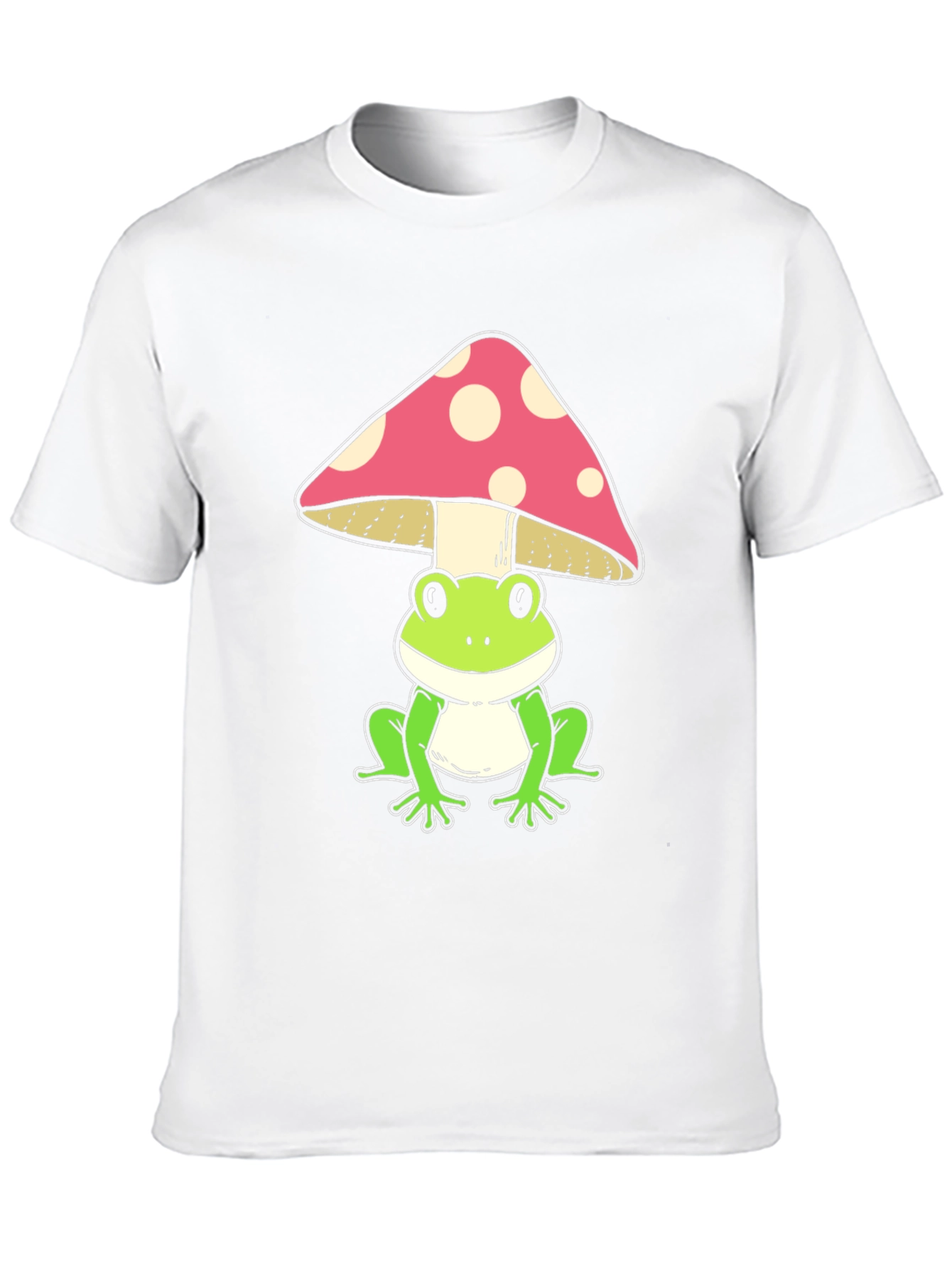 Frog Under Mushroom Graphic Tee - Black