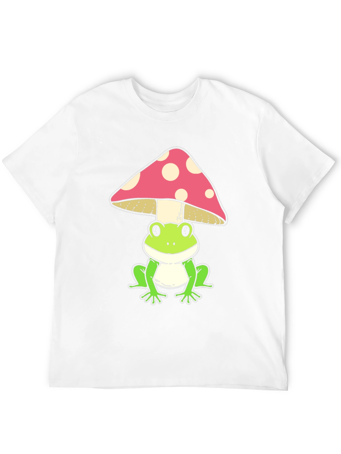 Frog Under Mushroom Graphic Tee - Black