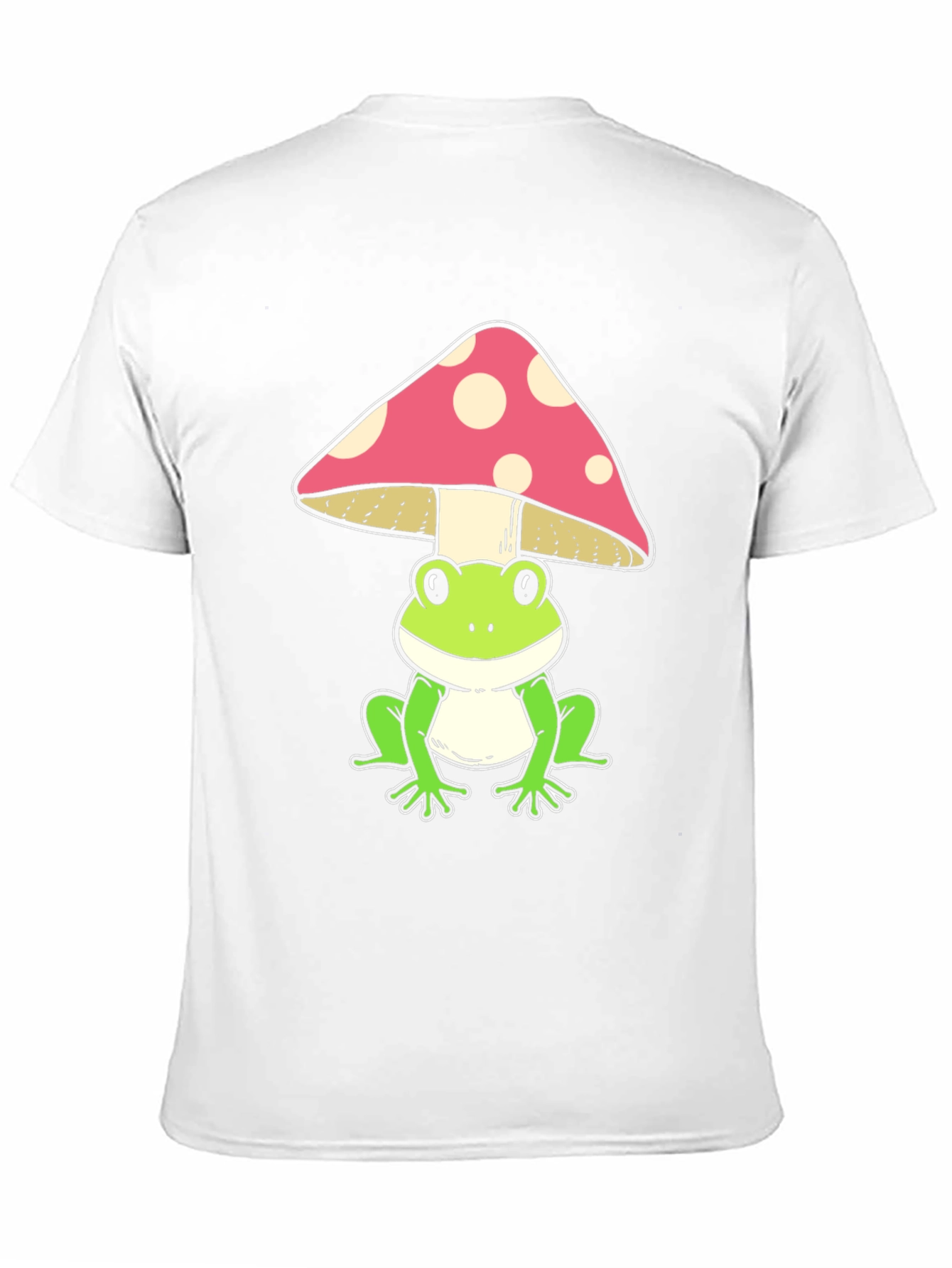 Frog Under Mushroom Graphic Tee - Black