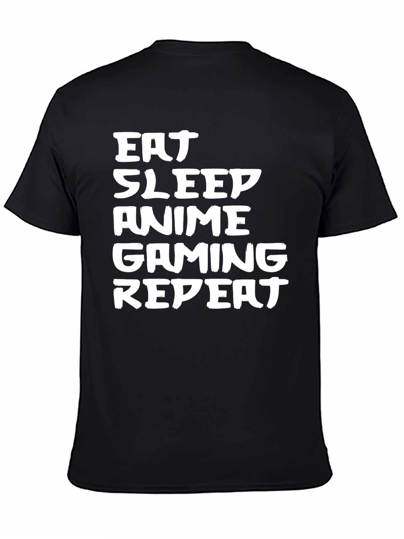 Eat Sleep Anime Gaming Repeat Black T-Shirt