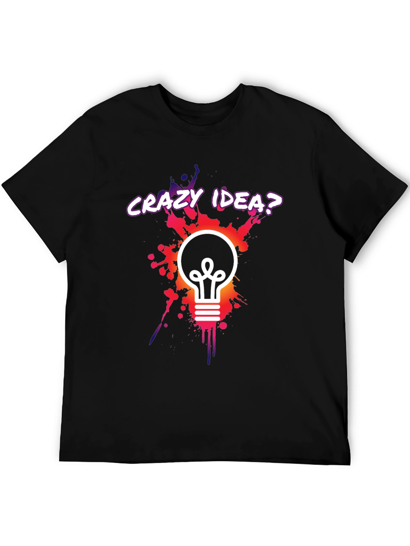 Crazy Idea Light Bulb Graphic T-Shirt