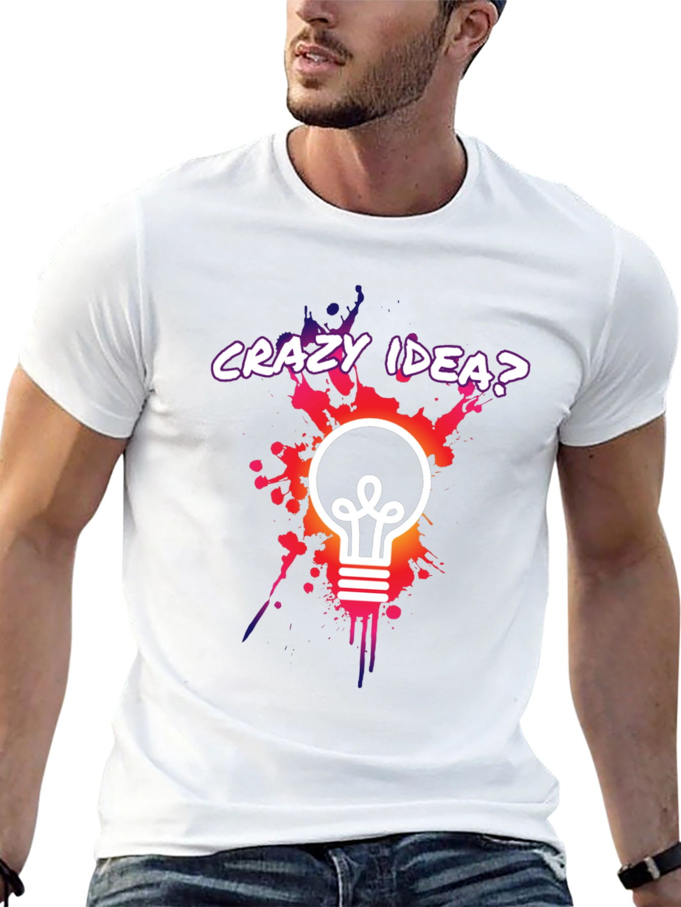 Crazy Idea Light Bulb Graphic T-Shirt