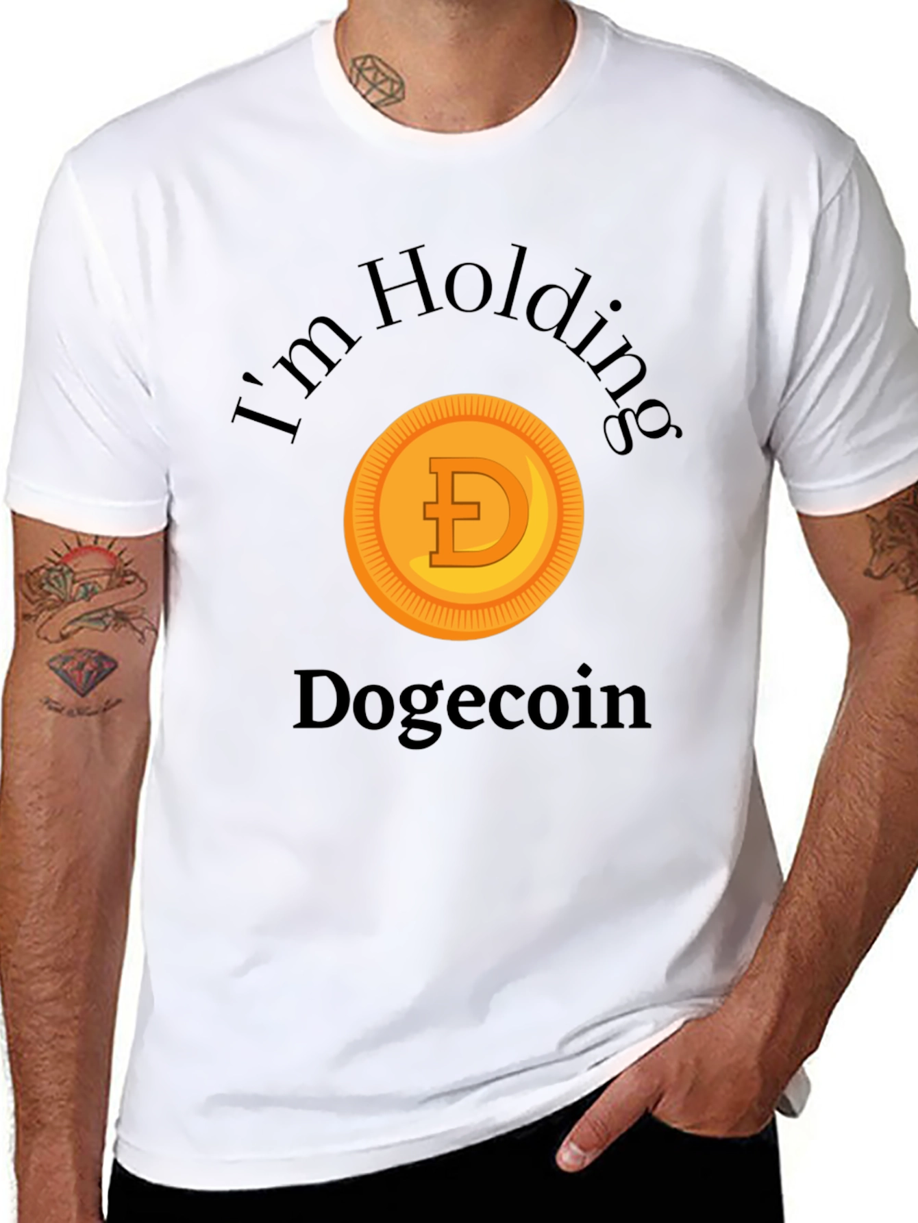 Im Holding Dogecoin Crypto Meme T-Shirt