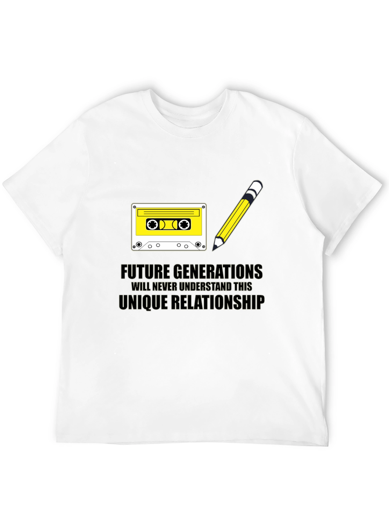 Retro Cassette & Pencil T-Shirt - Future Generations