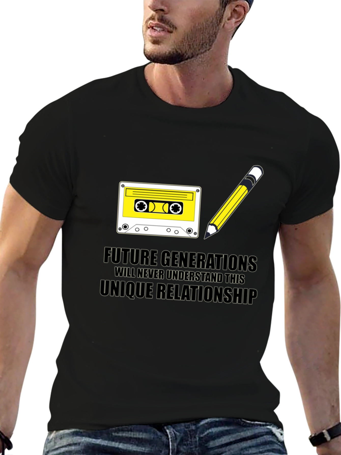 Retro Cassette & Pencil T-Shirt - Future Generations