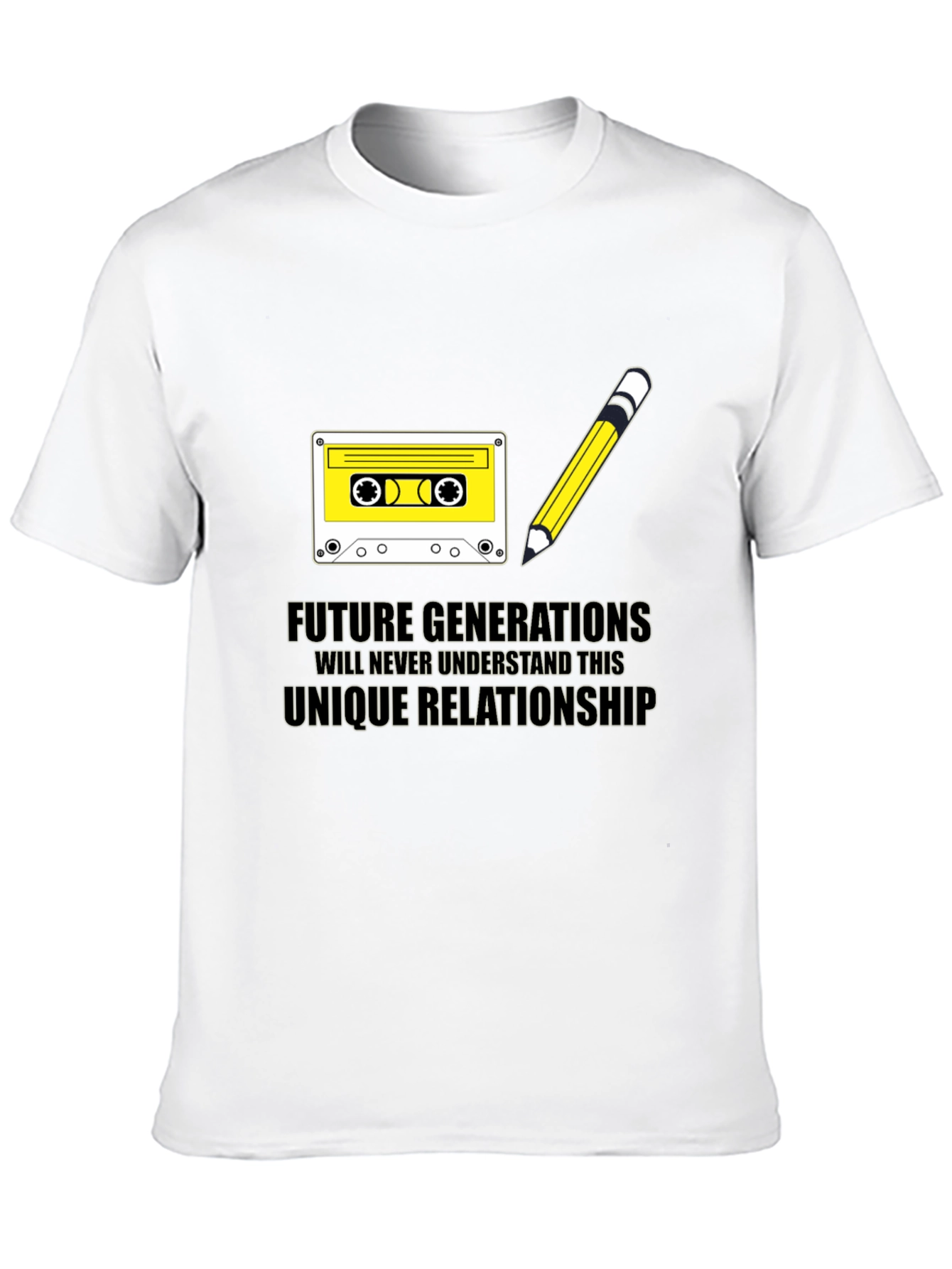 Retro Cassette & Pencil T-Shirt - Future Generations