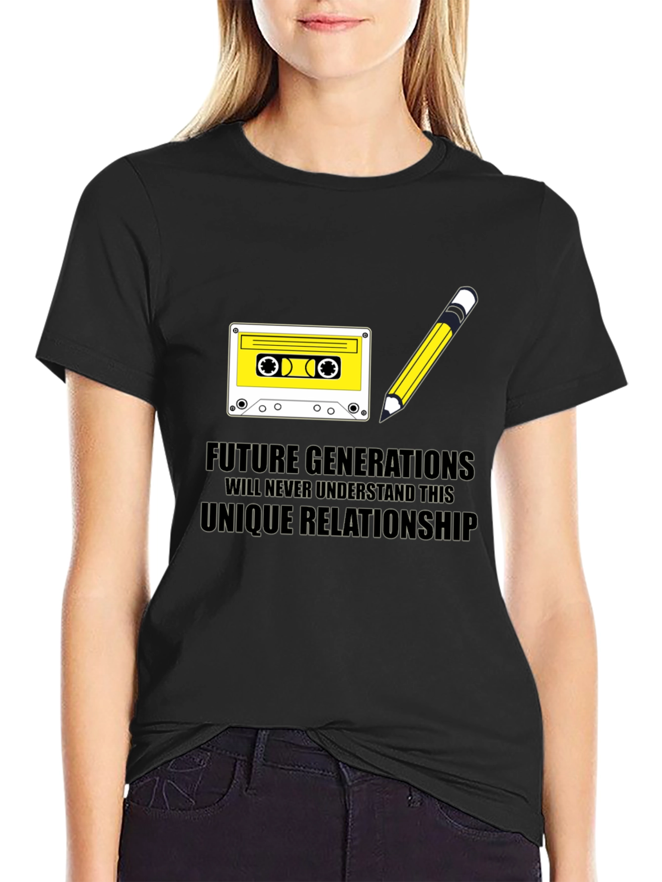 Retro Cassette & Pencil T-Shirt - Future Generations