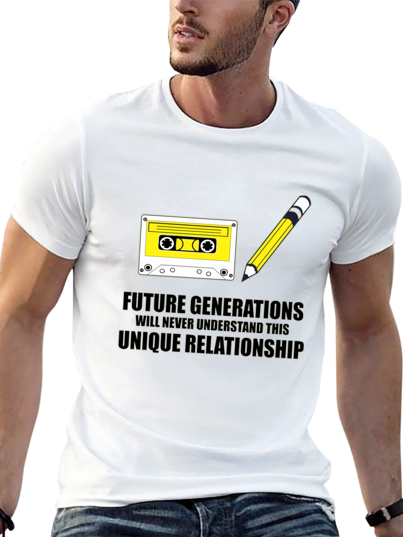 Retro Cassette & Pencil T-Shirt - Future Generations