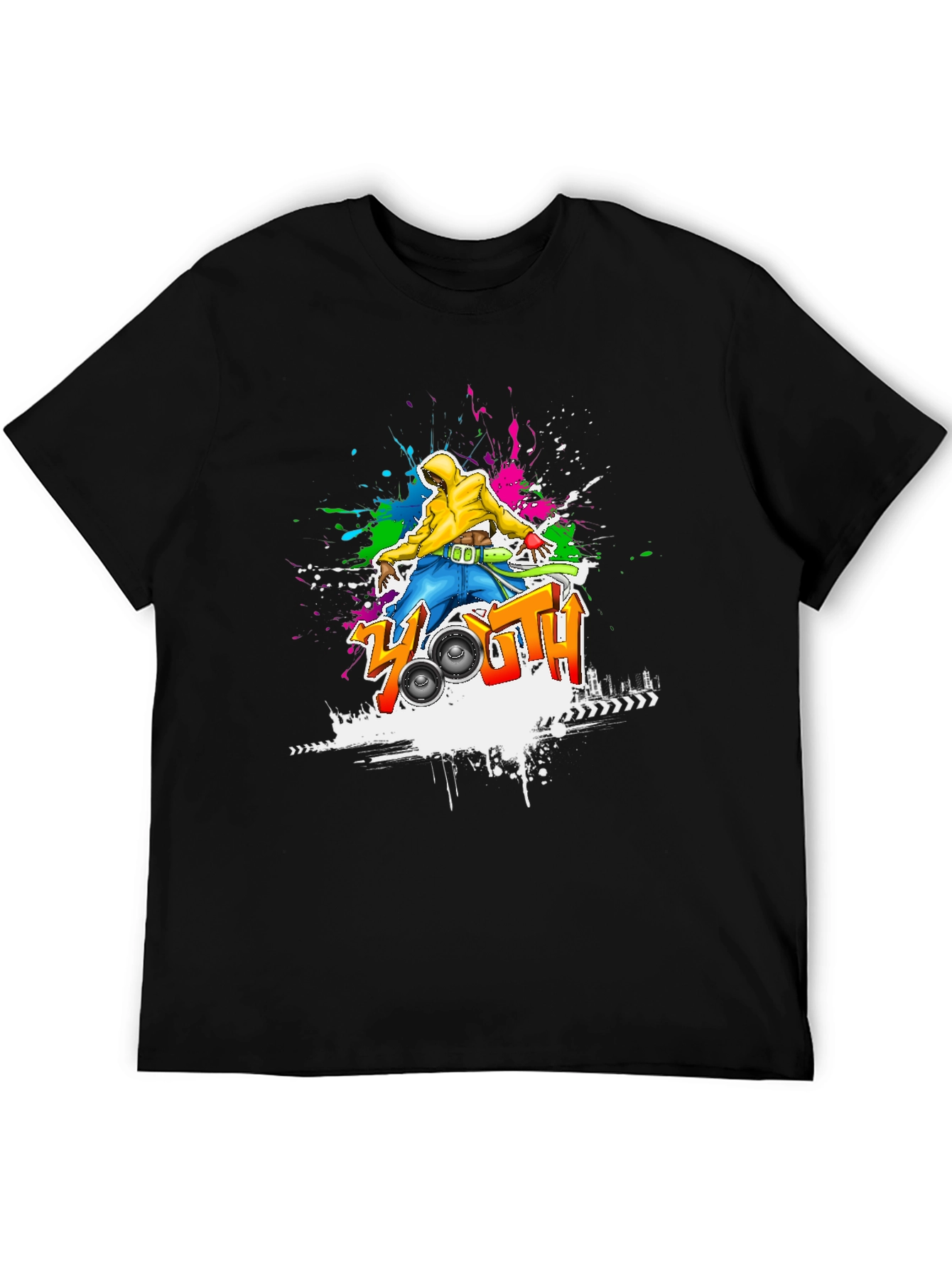 Youth Graffiti Graphic Black T-Shirt