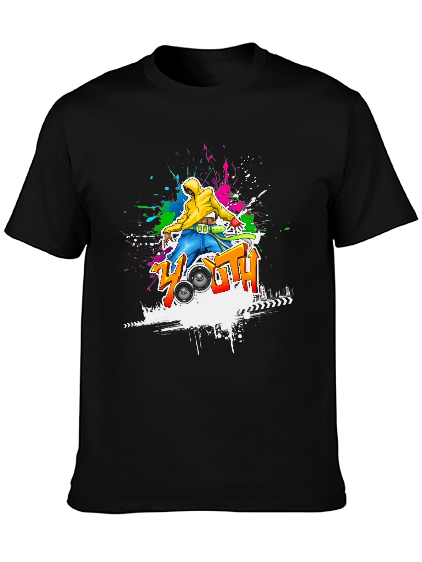 Youth Graffiti Graphic Black T-Shirt