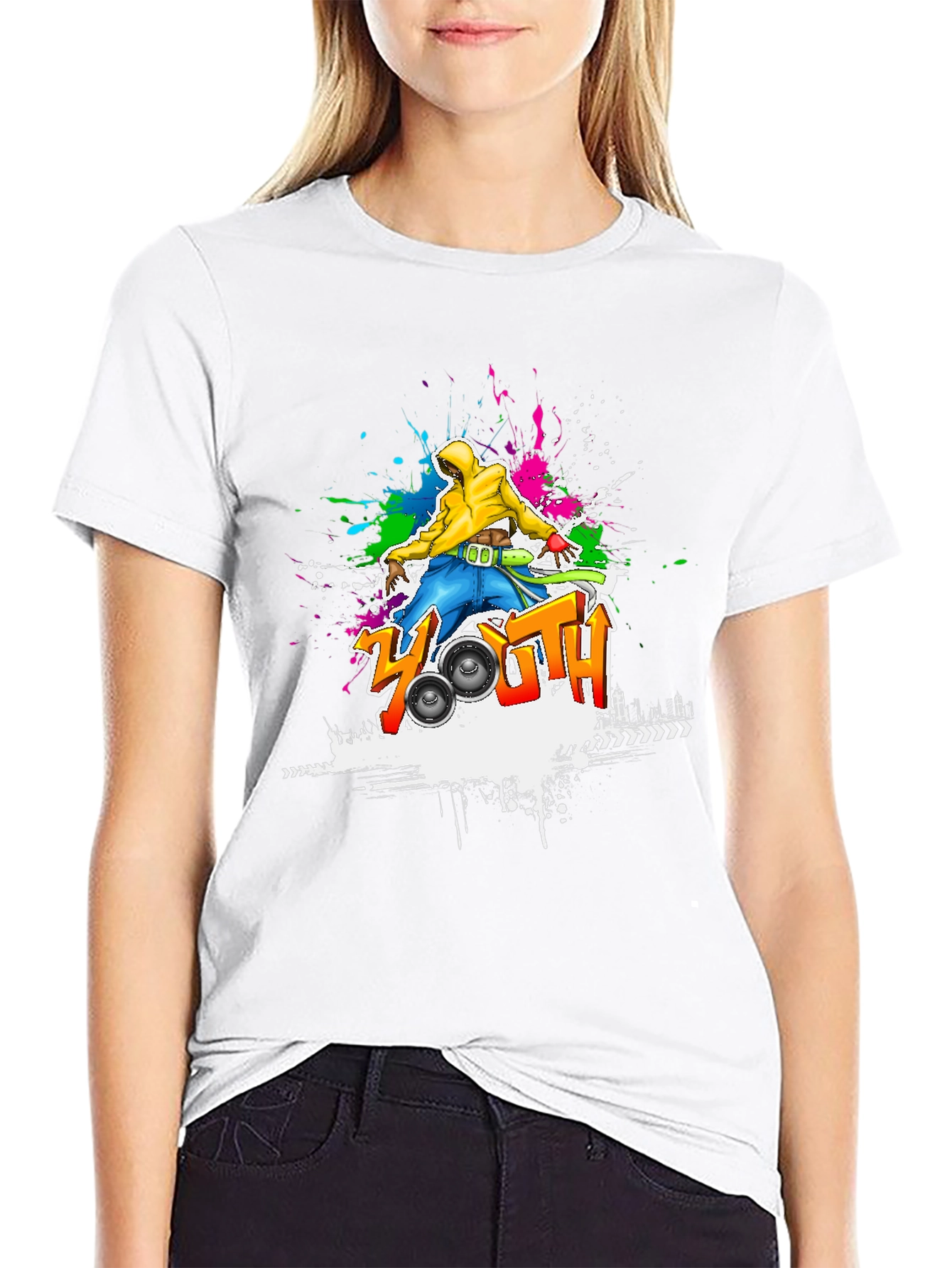 Youth Graffiti Graphic Black T-Shirt