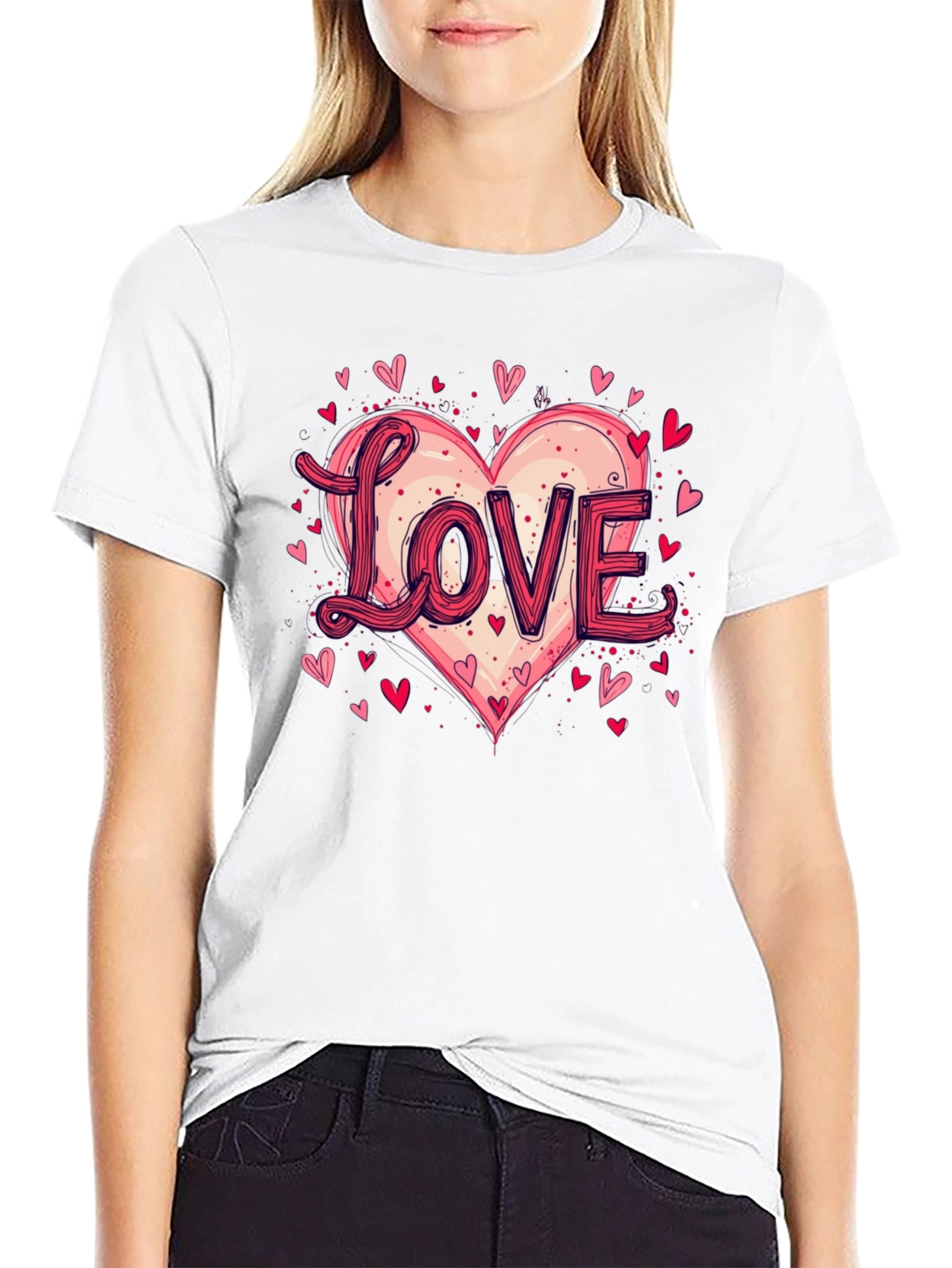 Love Heart Graphic Tee - Valentines Day