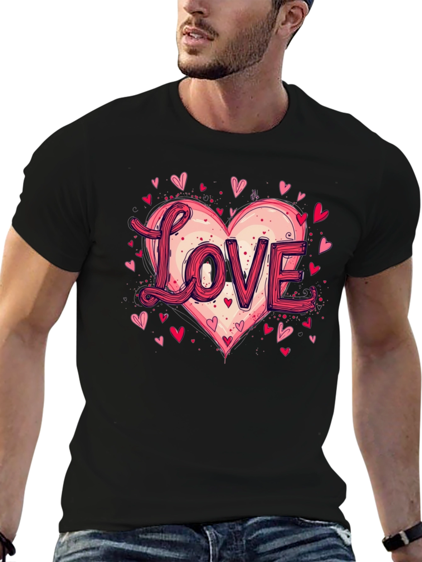 Love Heart Graphic Tee - Valentines Day