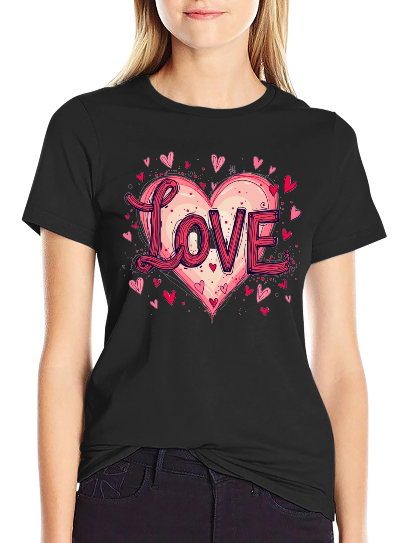 Love Heart Graphic Tee - Valentines Day