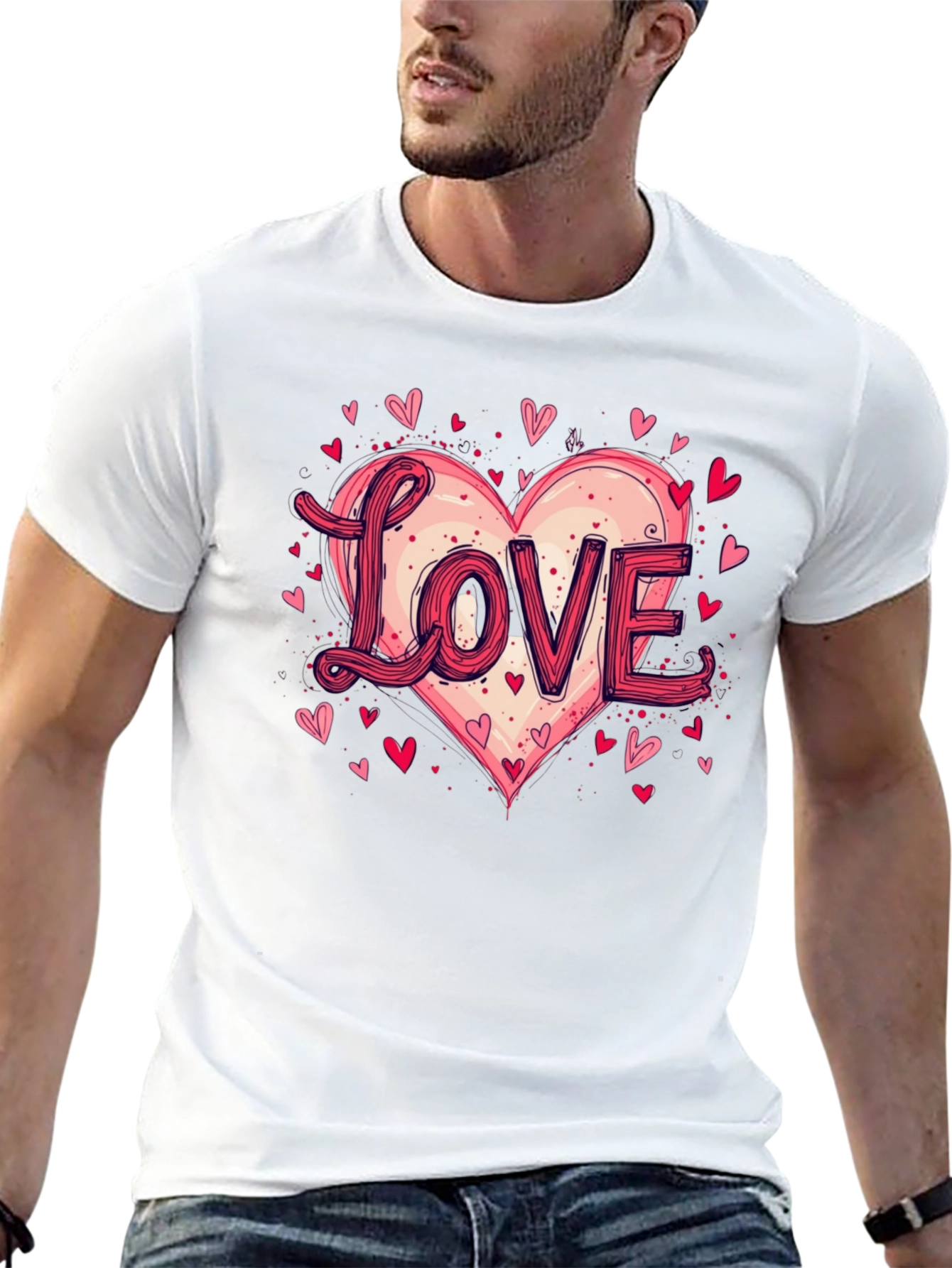 Love Heart Graphic Tee - Valentines Day