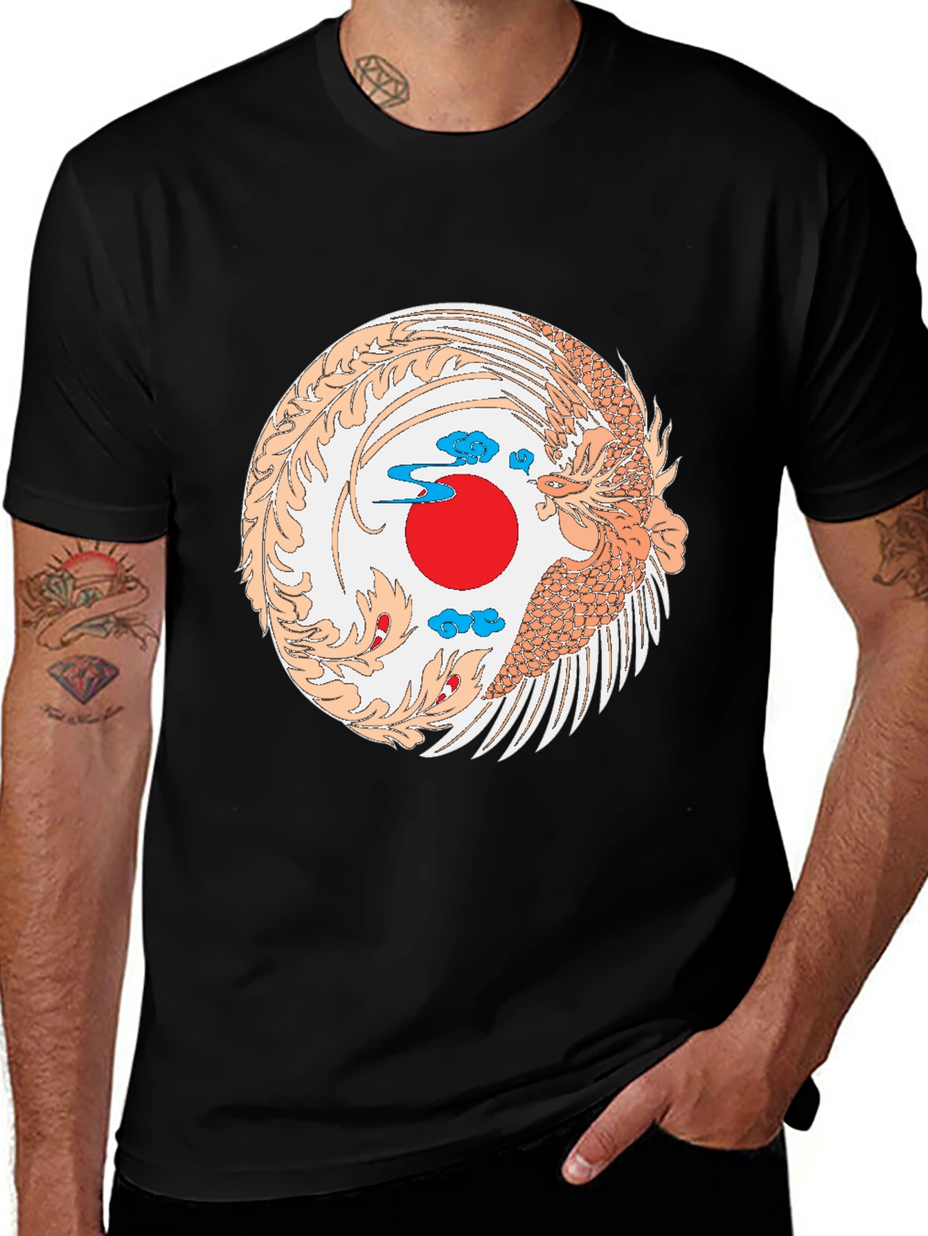 Phoenix Graphic Black T-Shirt - Unique Design