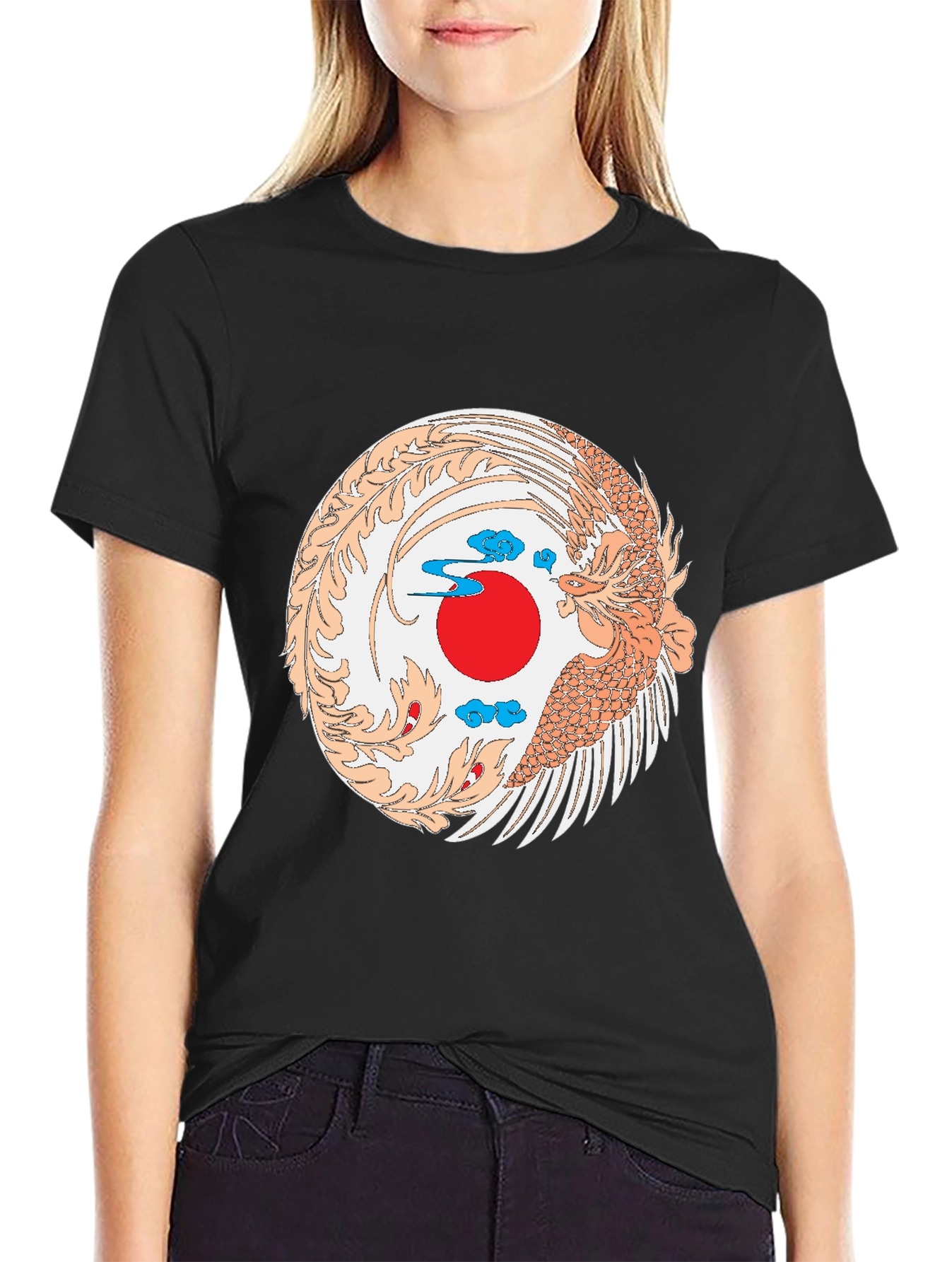 Phoenix Graphic Black T-Shirt - Unique Design