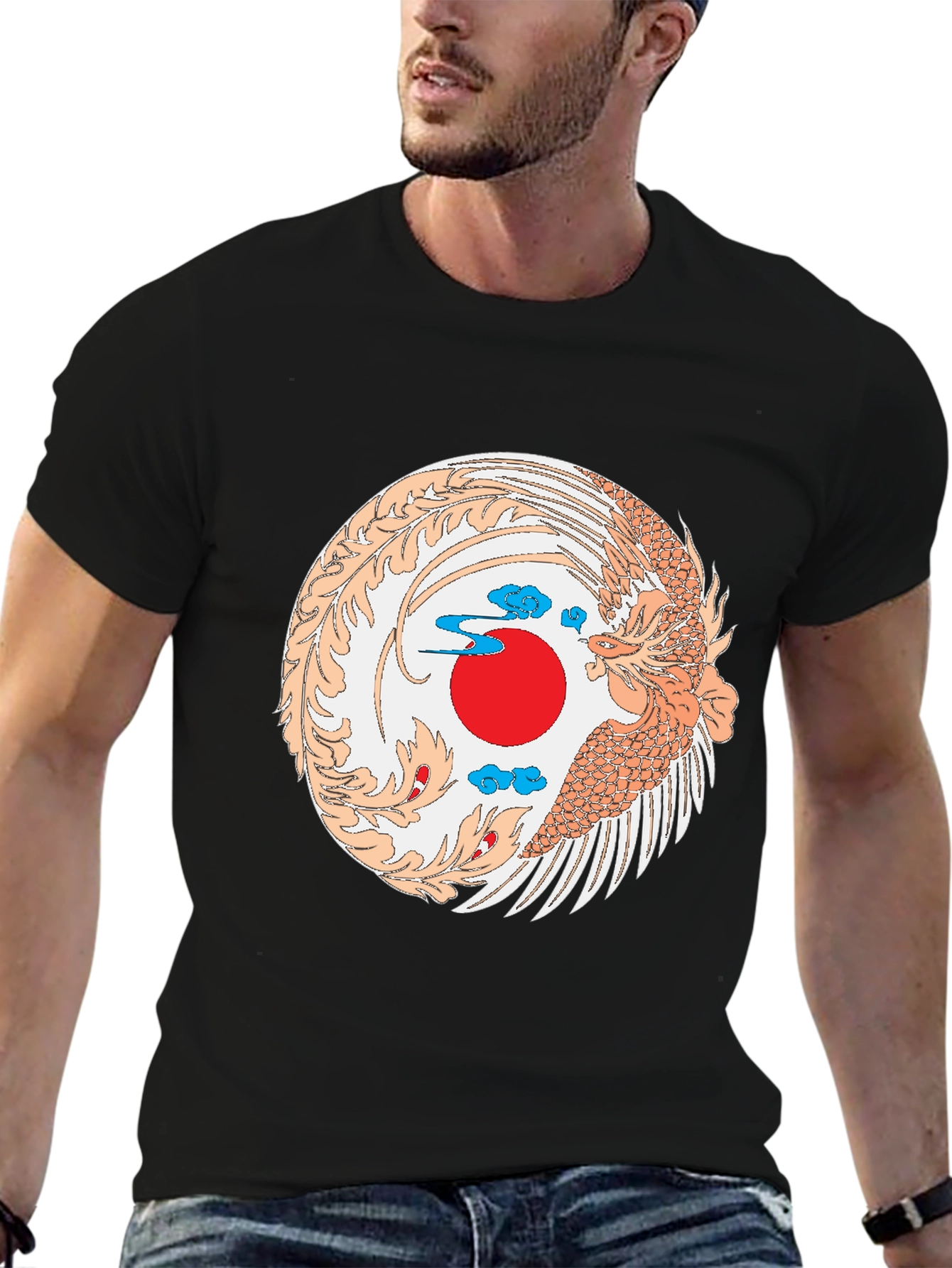 Phoenix Graphic Black T-Shirt - Unique Design