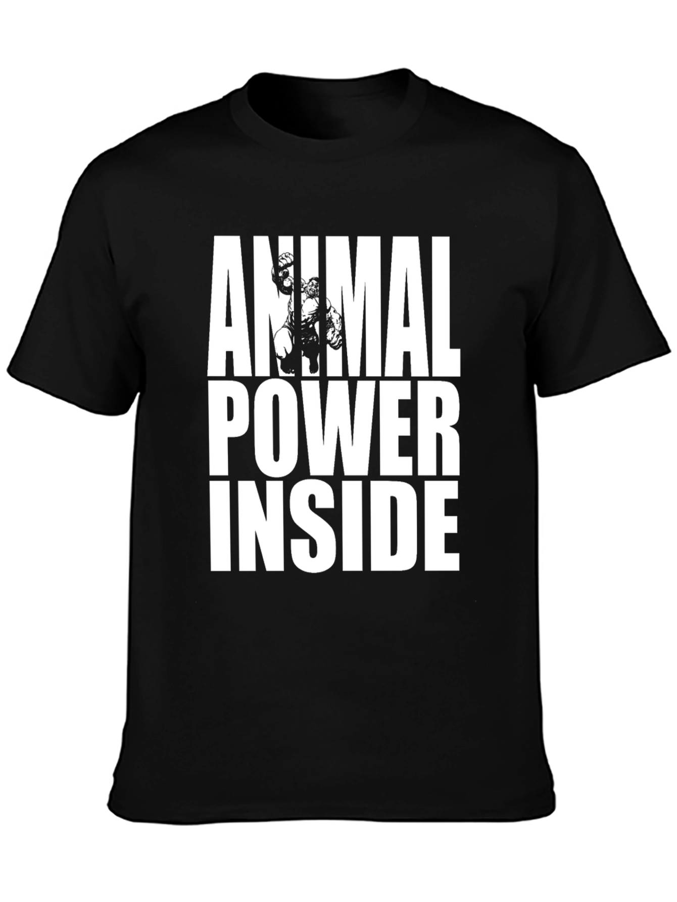 Animal Power Inside Black Graphic Tee