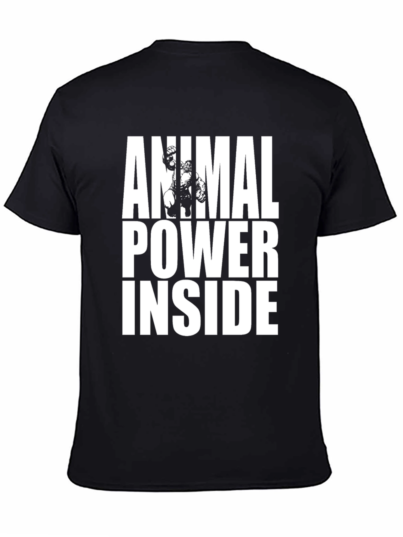 Animal Power Inside Black Graphic Tee