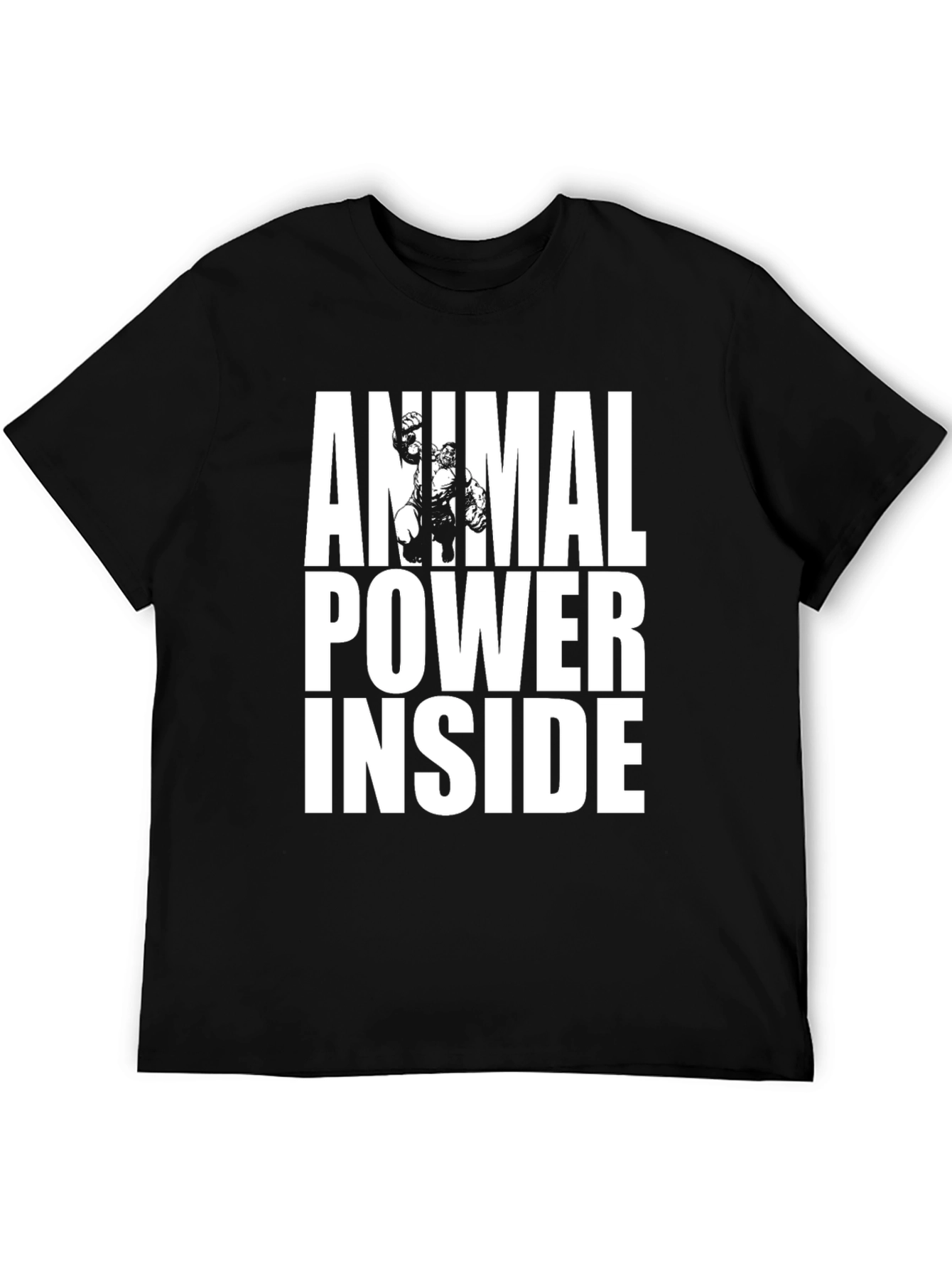Animal Power Inside Black Graphic Tee