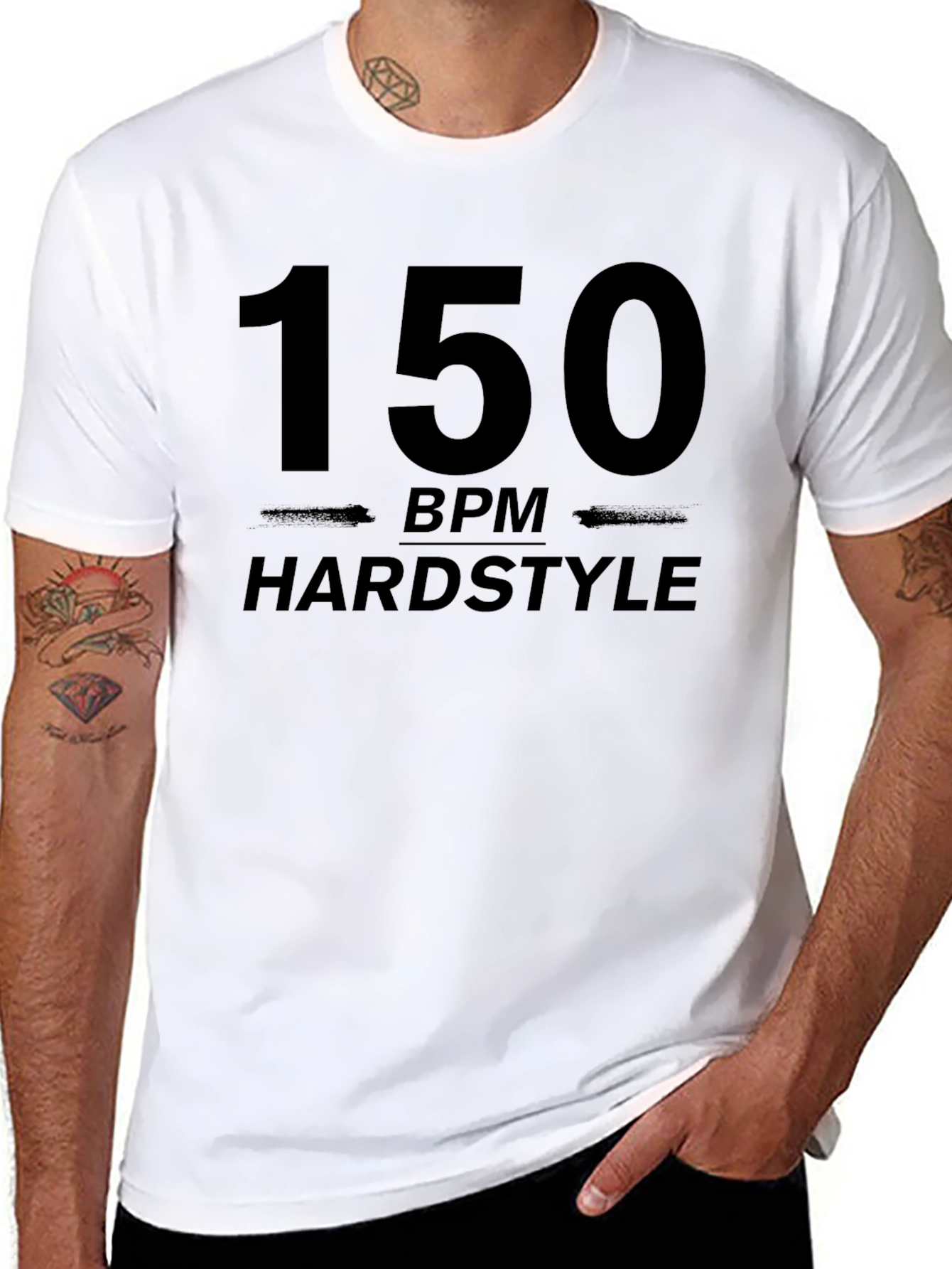 150 BPM Hardstyle Black T-Shirt EDM Rave Music