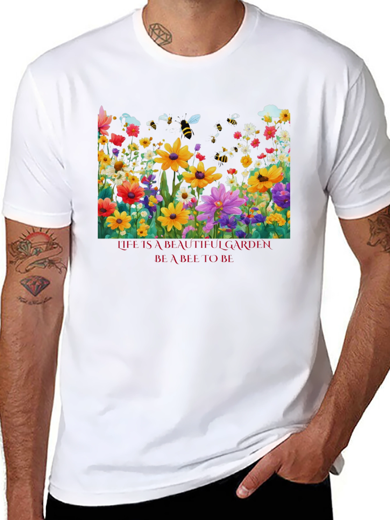 Floral Garden Bee Graphic Tee