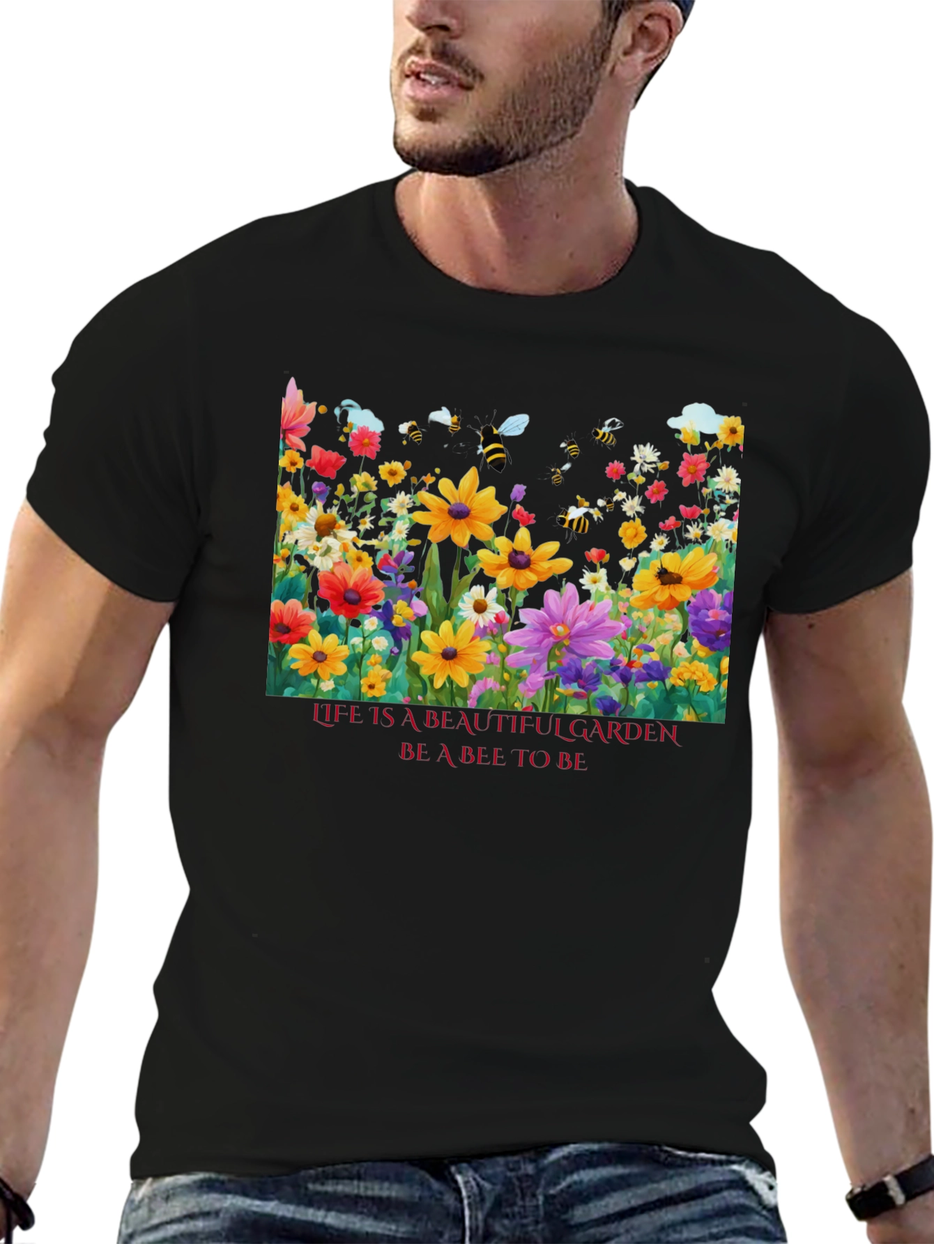 Floral Garden Bee Graphic Tee