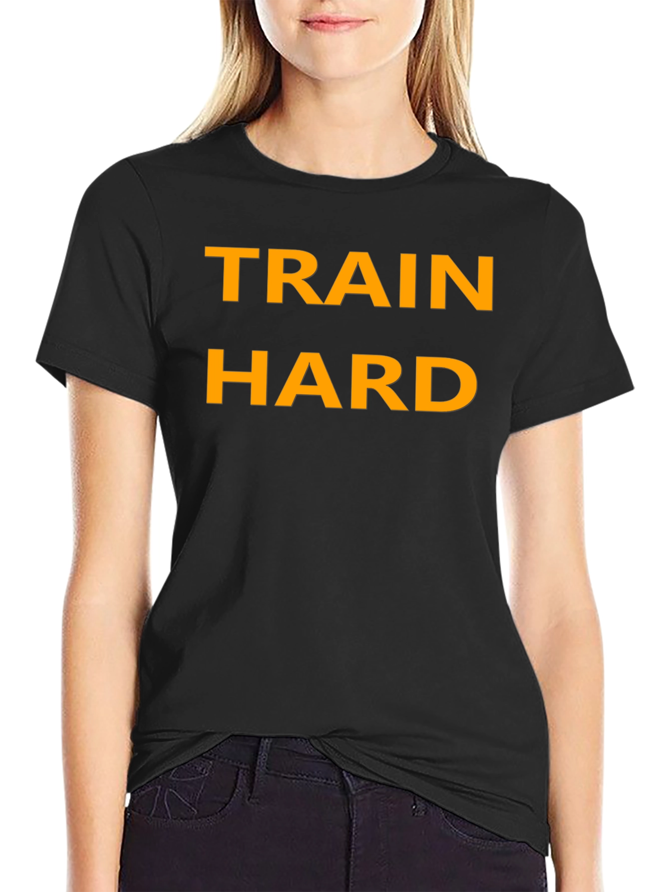 Train Hard Black T-Shirt - Motivational Fitness Apparel