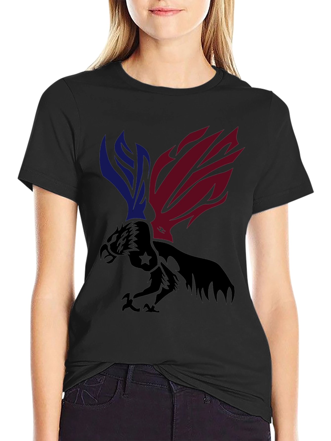 Eagle Graphic T-Shirt - Red & Blue Wings