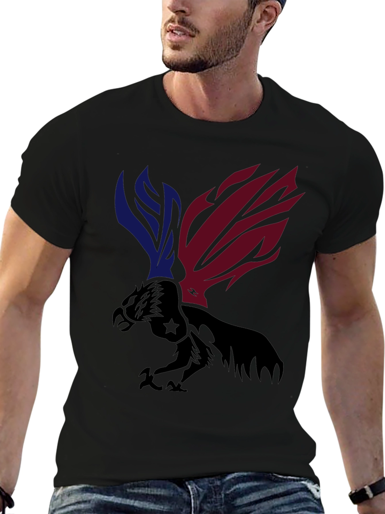 Eagle Graphic T-Shirt - Red & Blue Wings