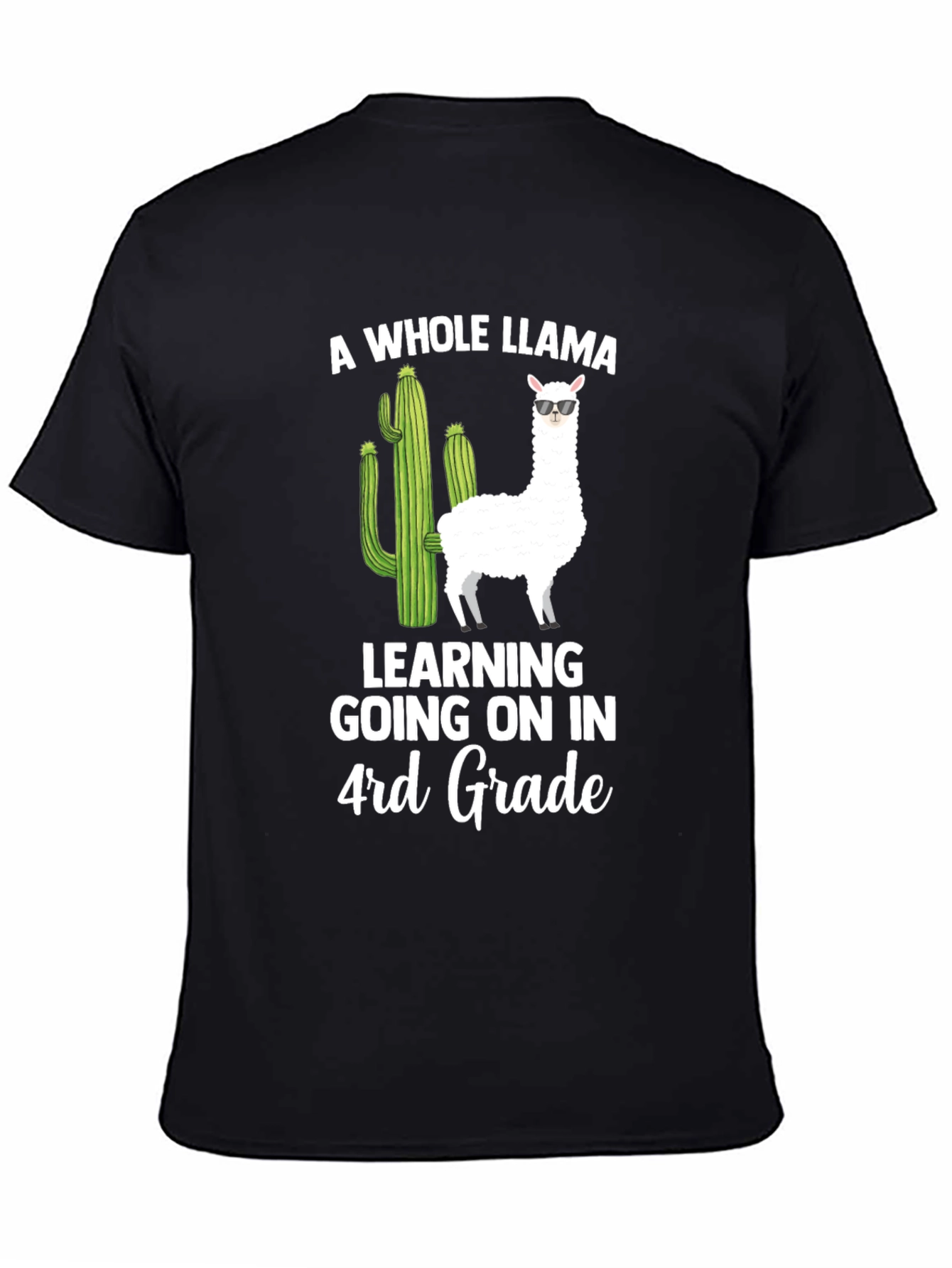 A Whole Llama Learning 4th Grade T-Shirt