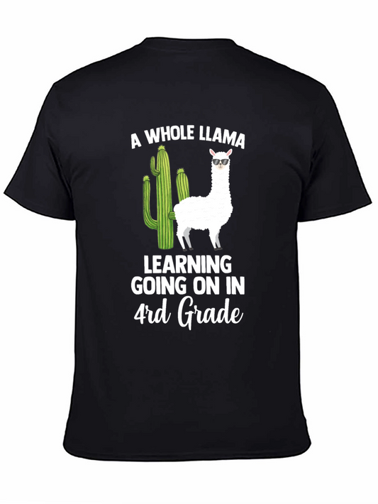 A Whole Llama Learning 4th Grade T-Shirt