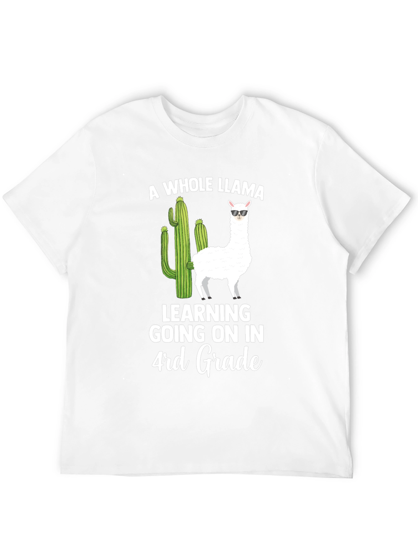 A Whole Llama Learning 4th Grade T-Shirt