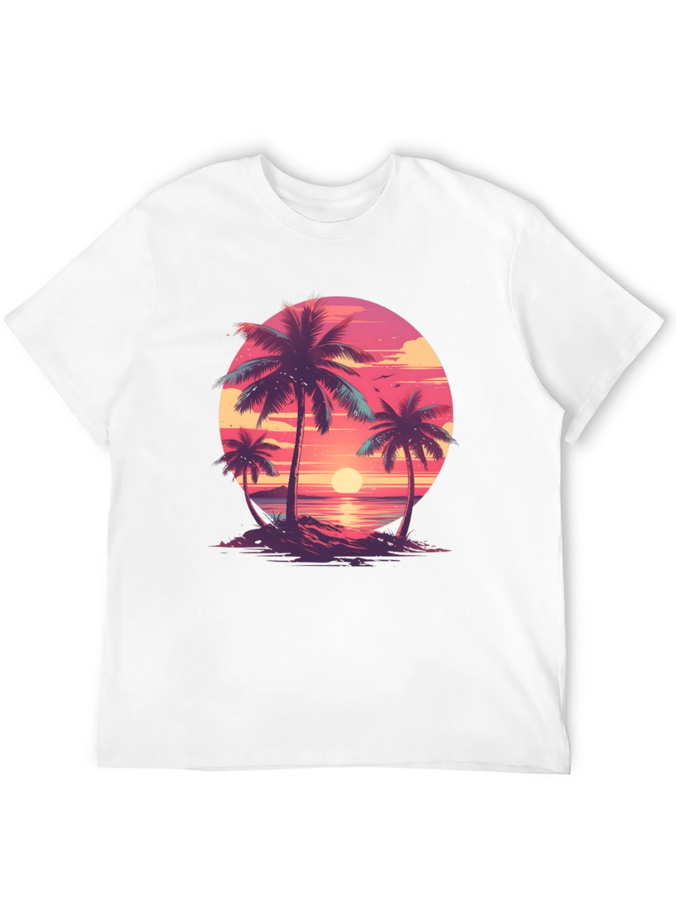 Tropical Sunset Palm Tree Graphic Tee