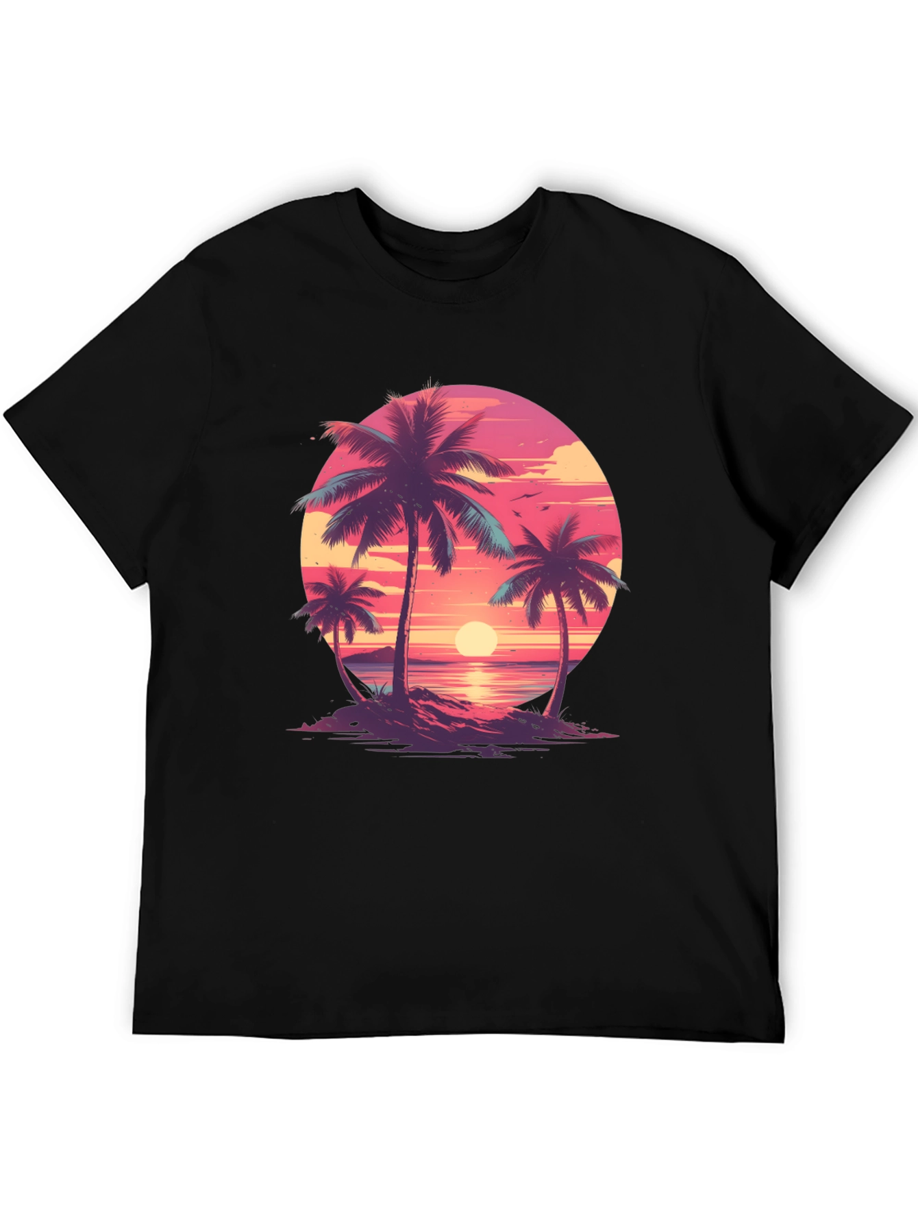 Tropical Sunset Palm Tree Graphic Tee