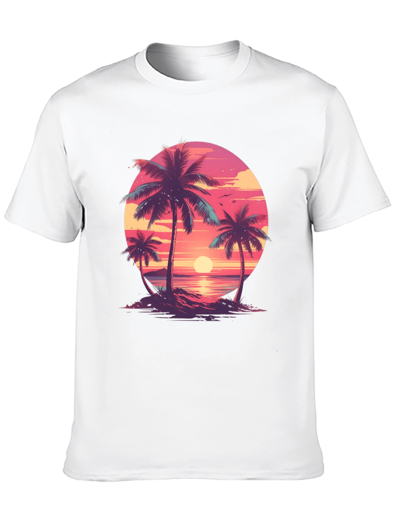 Tropical Sunset Palm Tree Graphic Tee