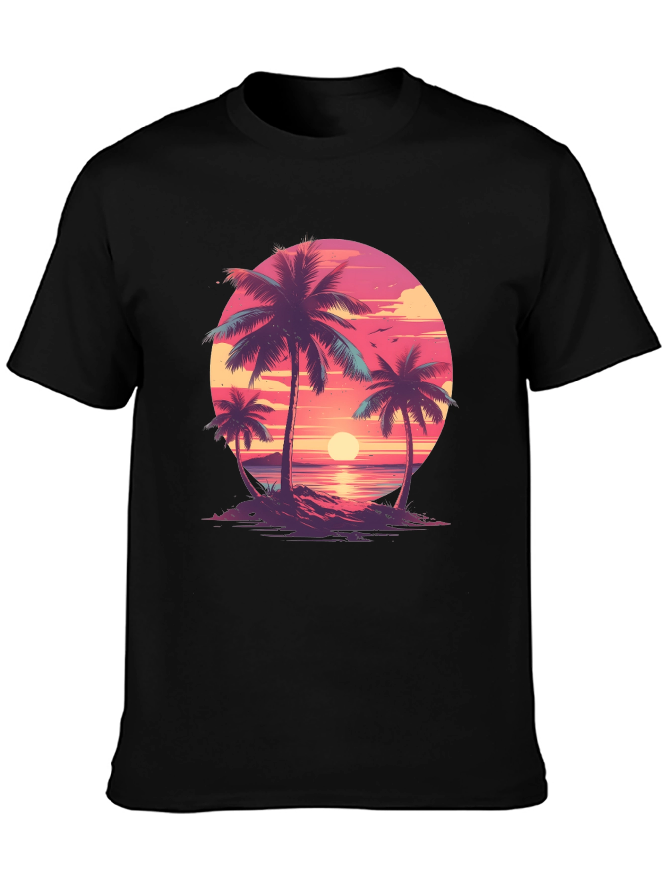 Tropical Sunset Palm Tree Graphic Tee