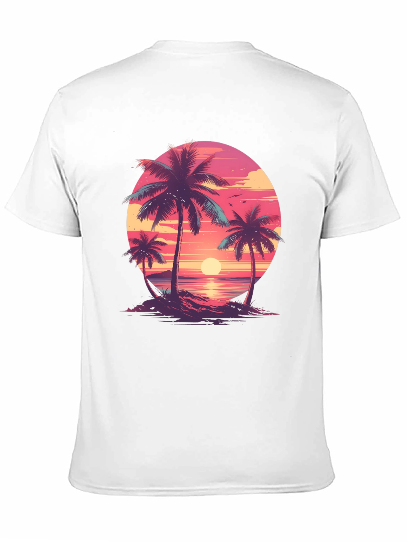 Tropical Sunset Palm Tree Graphic Tee