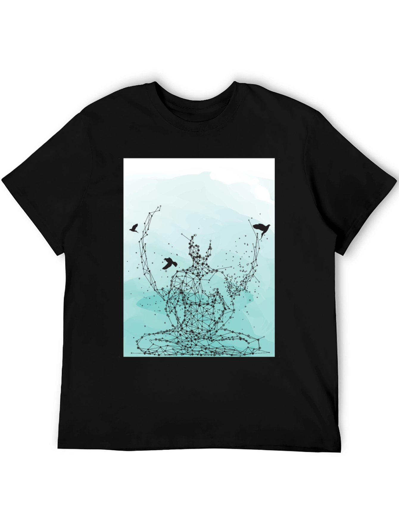 Meditative Connection Graphic Tee - Black