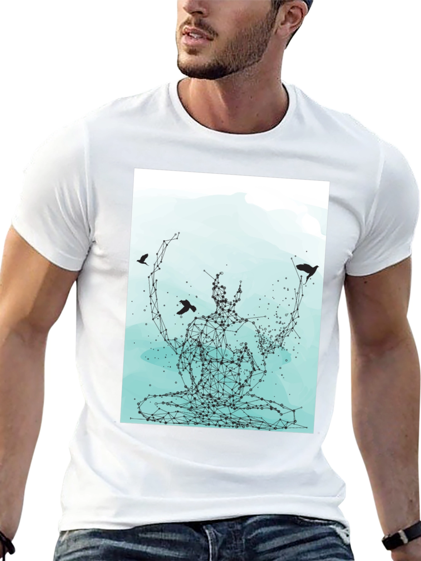 Meditative Connection Graphic Tee - Black
