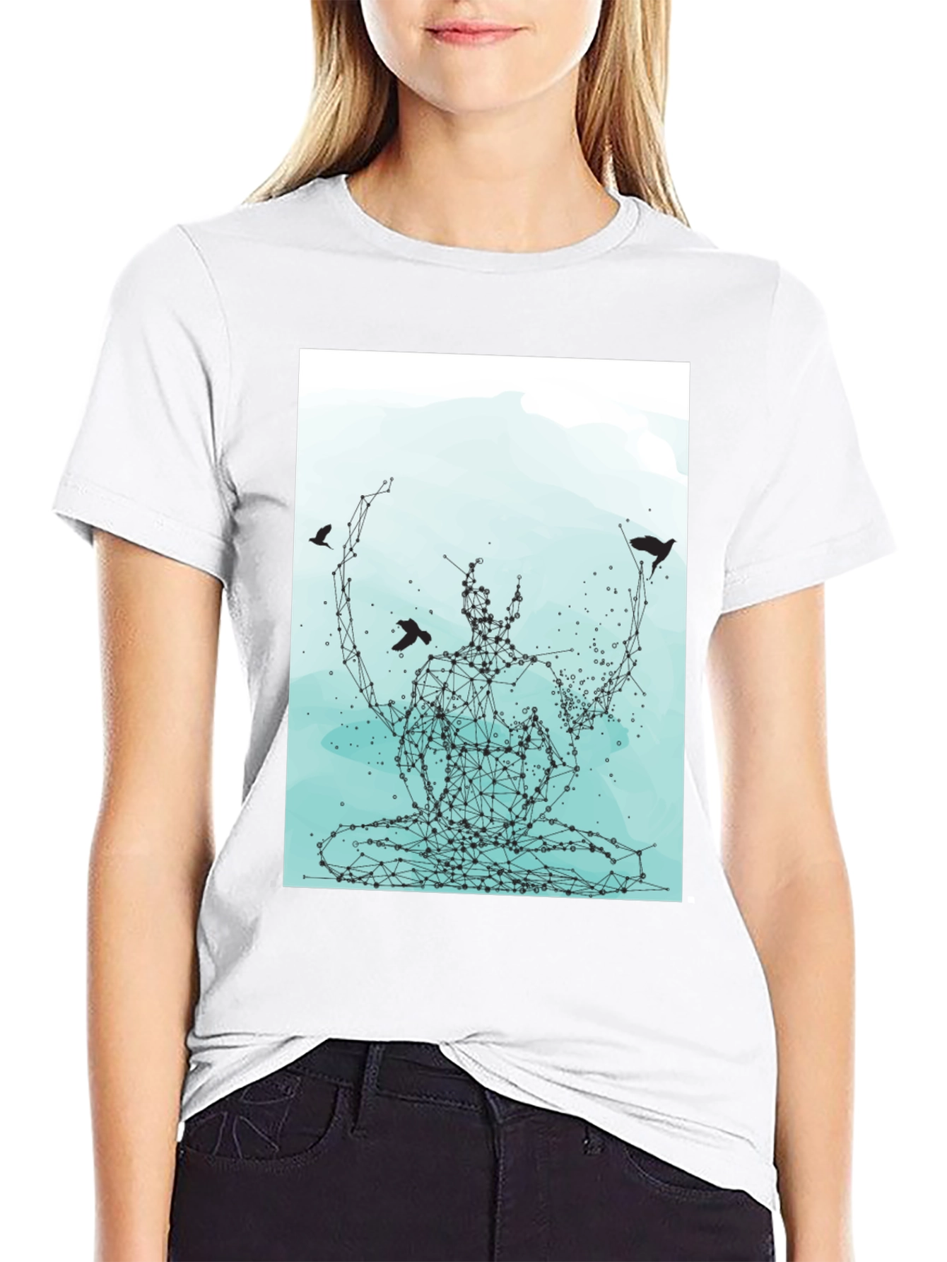 Meditative Connection Graphic Tee - Black