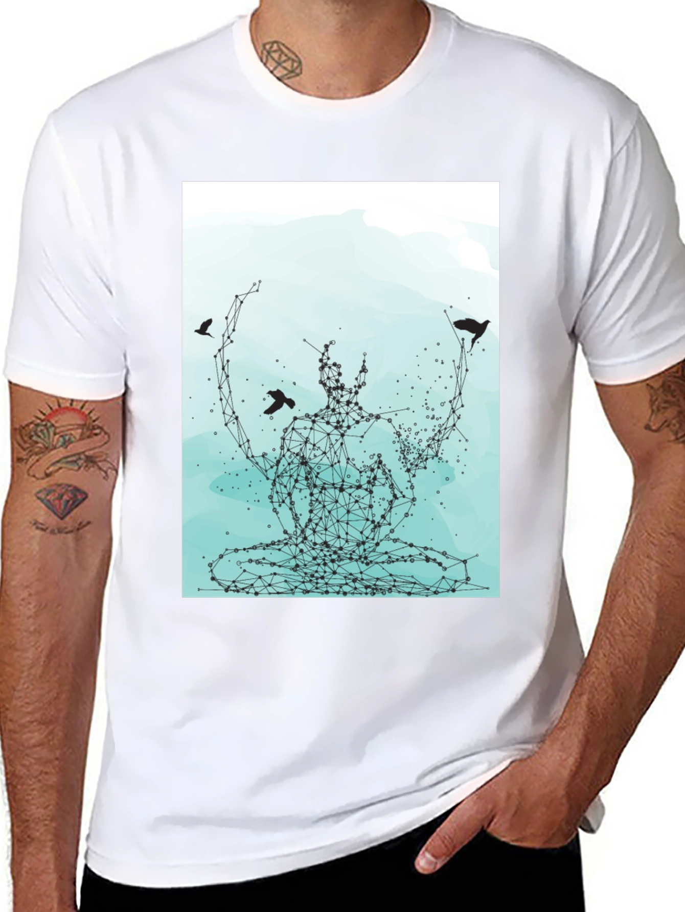 Meditative Connection Graphic Tee - Black