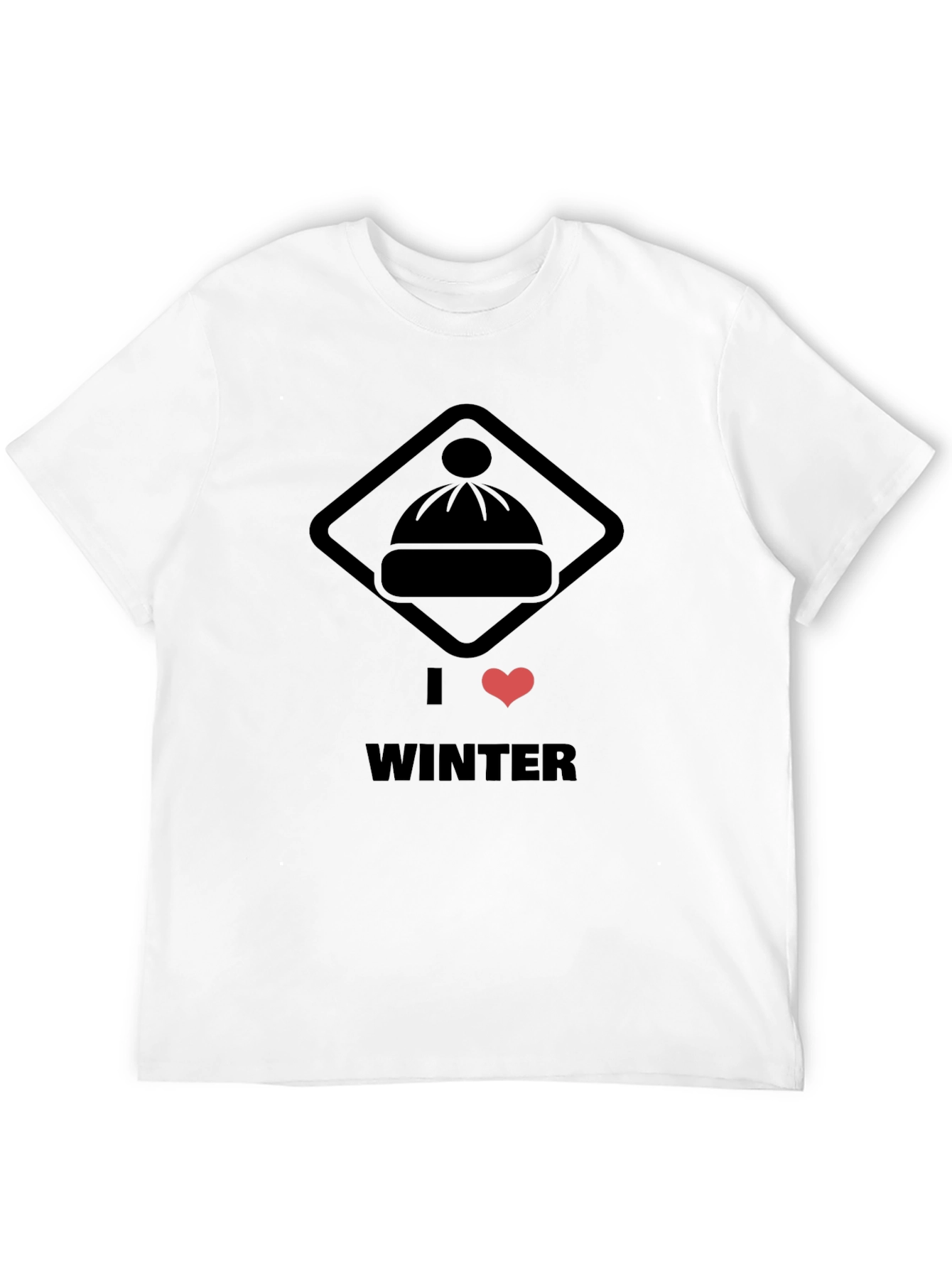 I Heart Winter Black Graphic Tee