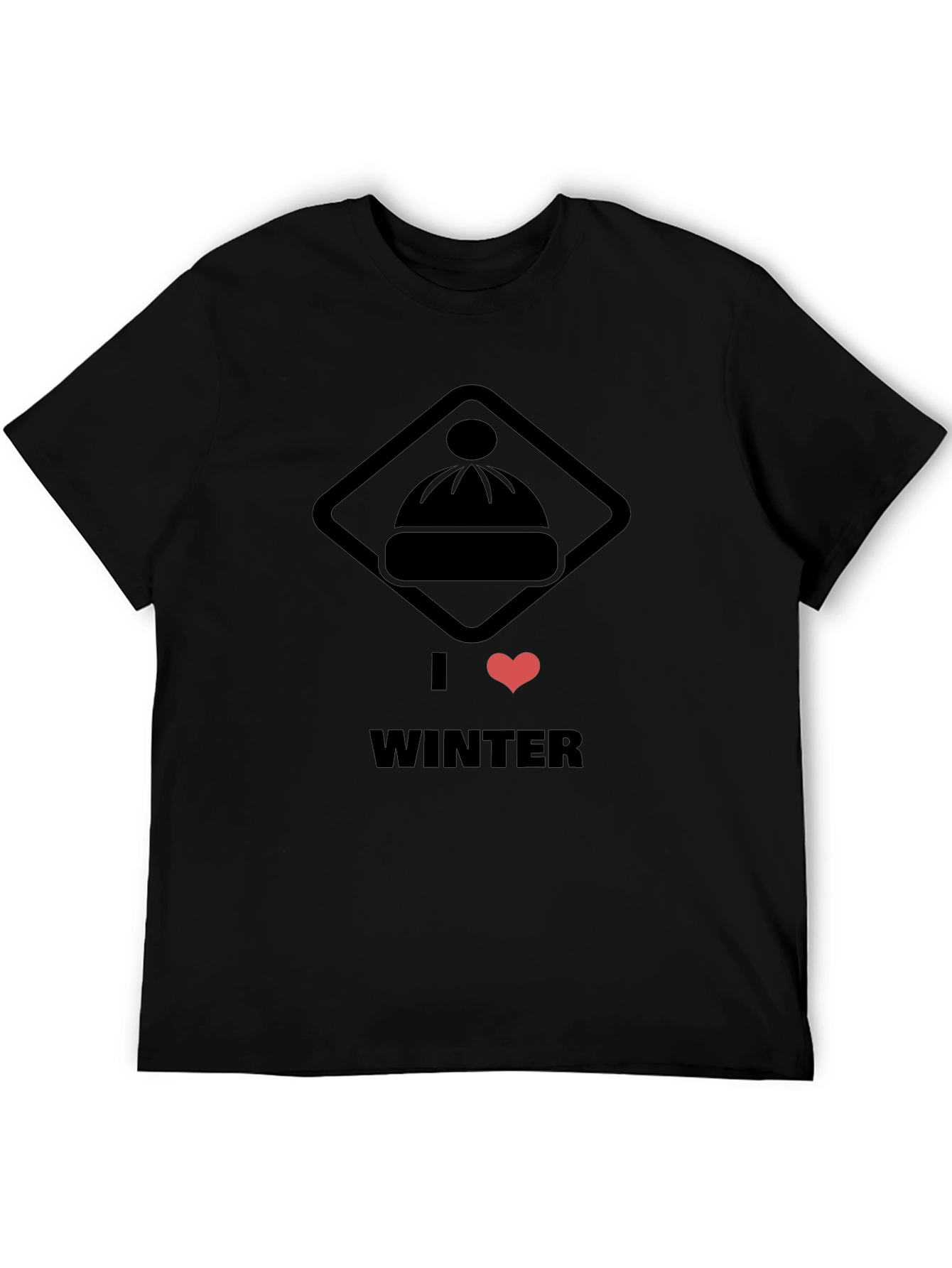 I Heart Winter Black Graphic Tee