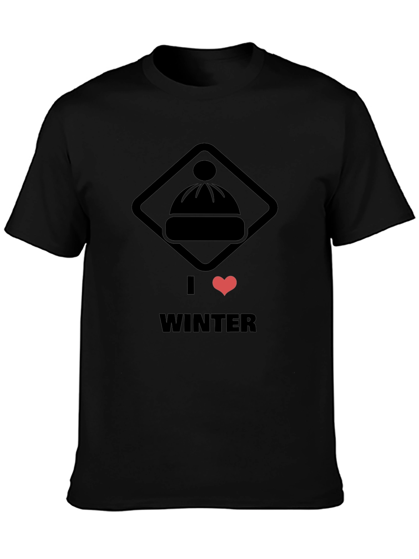 I Heart Winter Black Graphic Tee