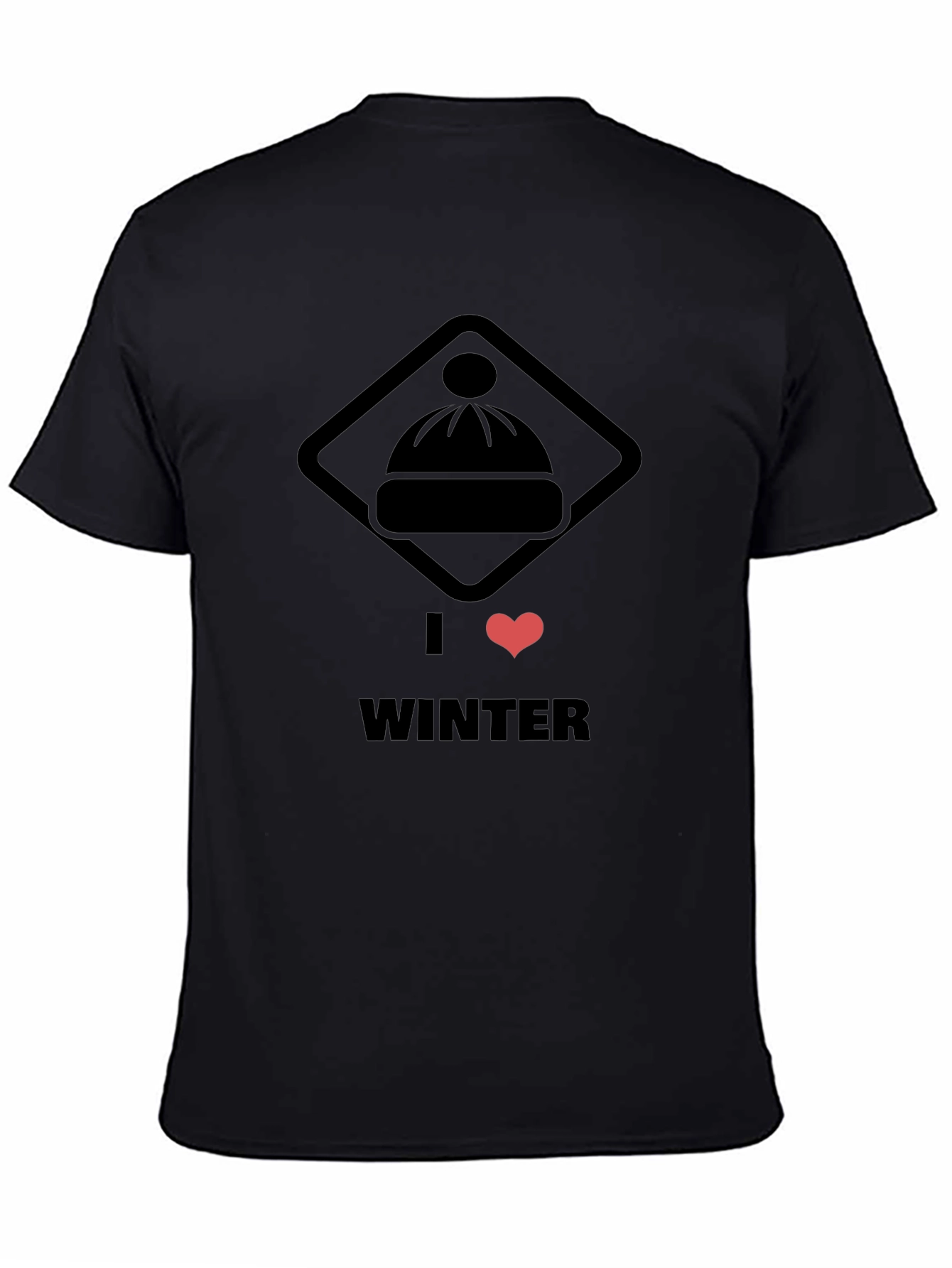 I Heart Winter Black Graphic Tee