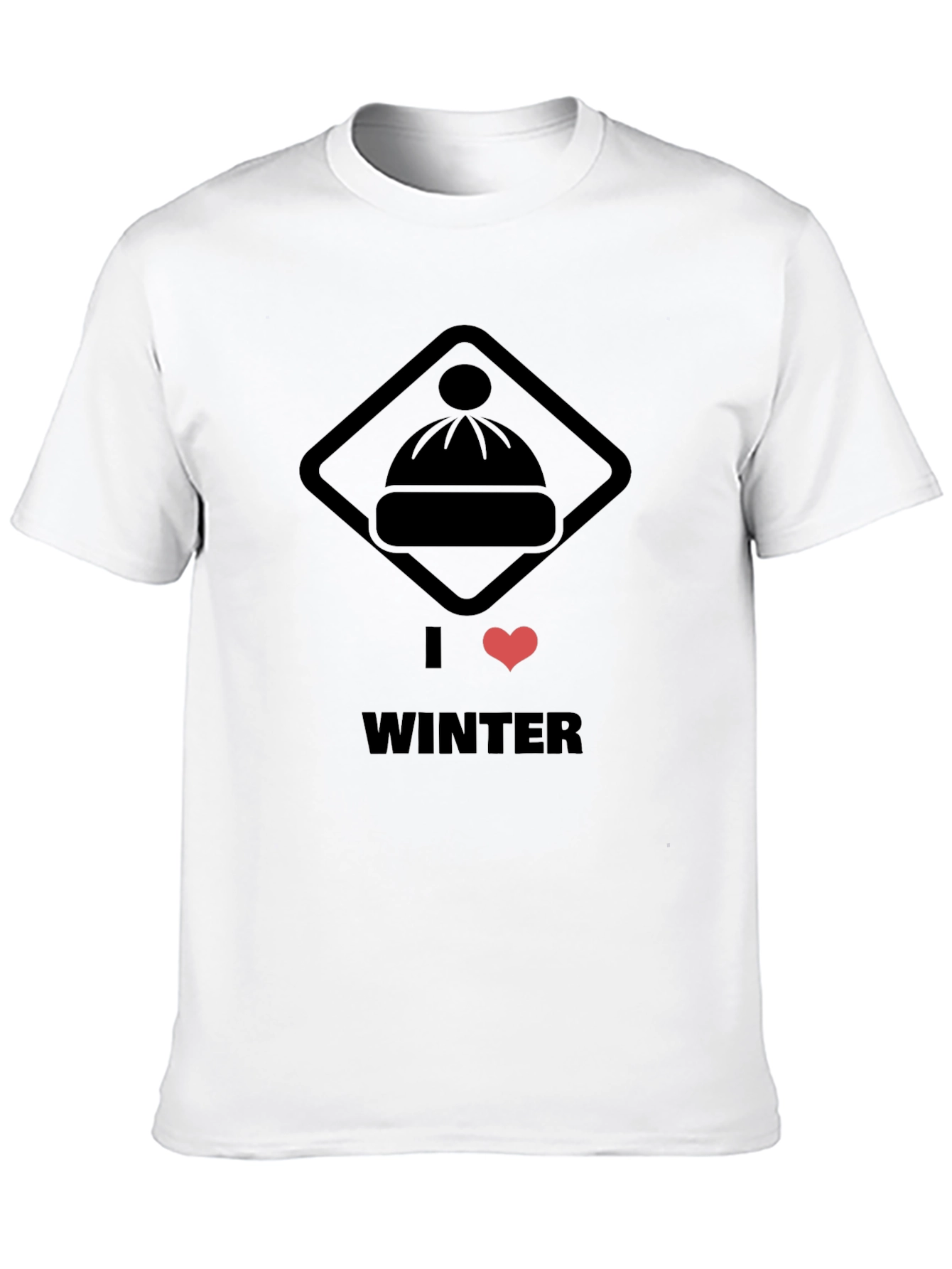 I Heart Winter Black Graphic Tee